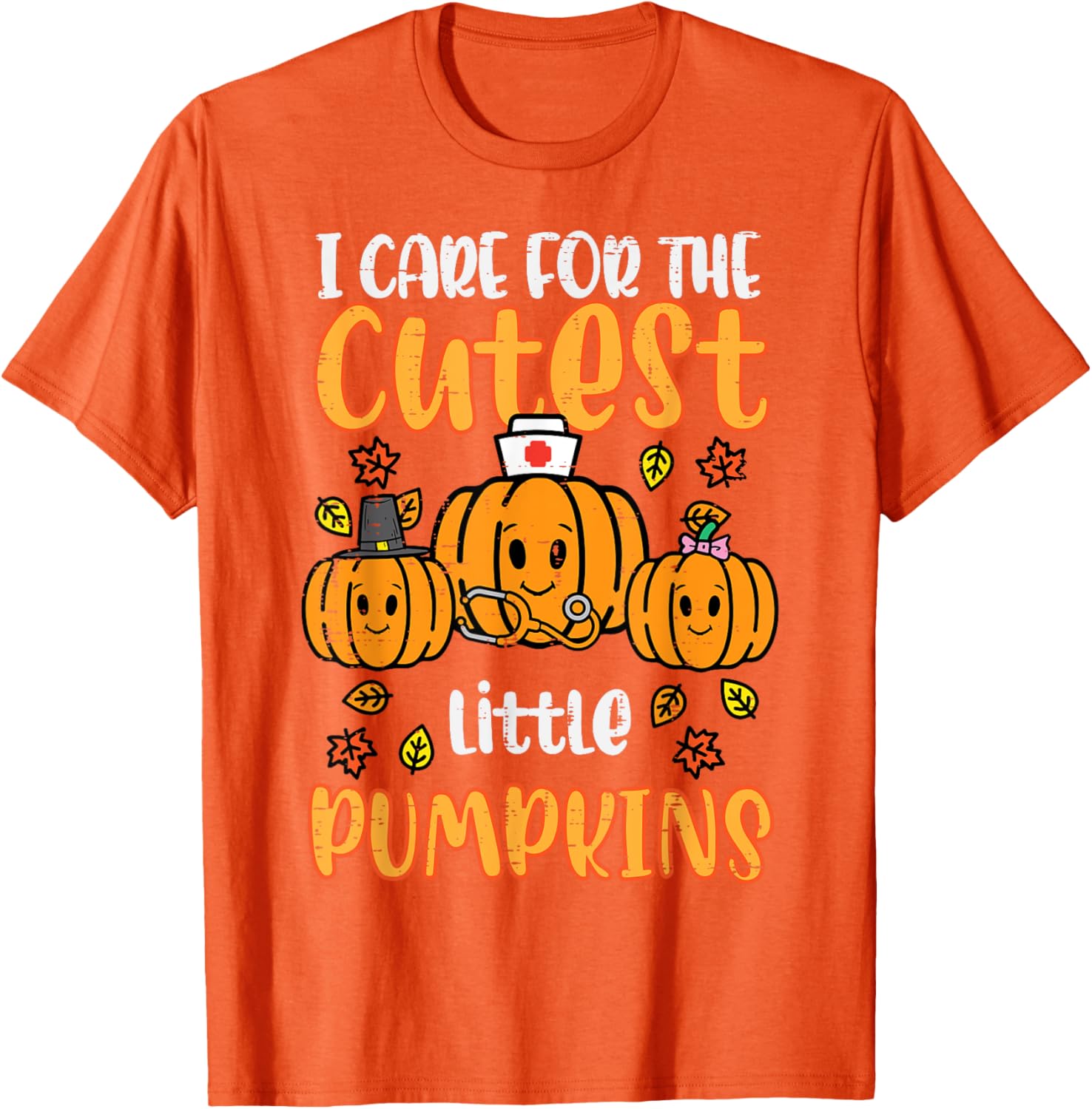 Festive Pumpkins Nurse Halloween Scrub Top for Fall and Thanksgiving Women - 13