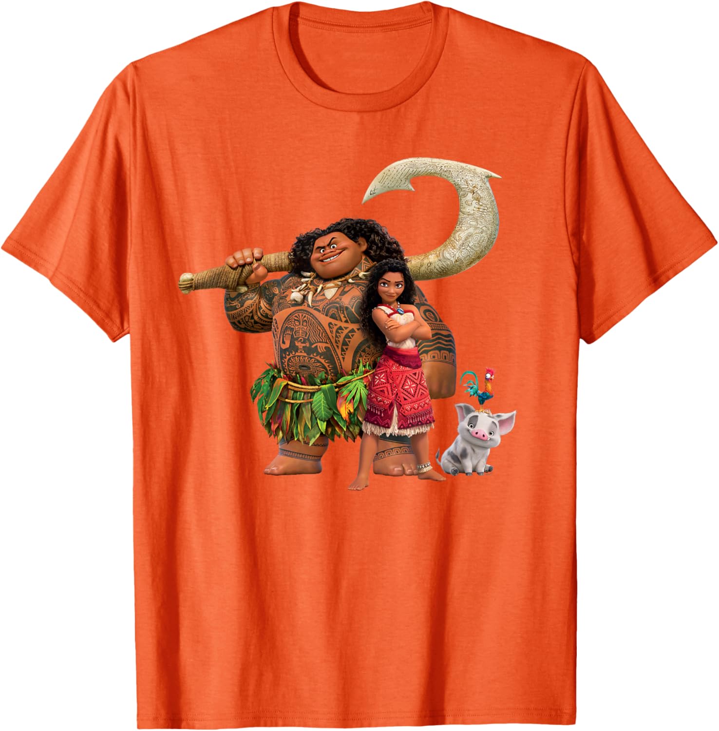 Disney Moana Adventure T-Shirt with Maui Pua Heihei for Kids - 8