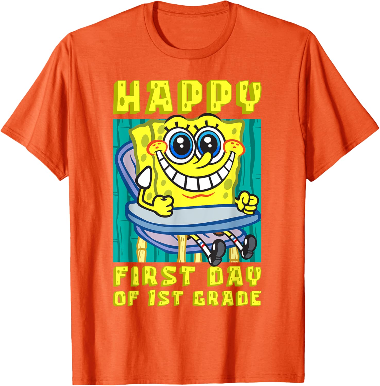 SpongeBob Happy First Day of 1st Grade T-Shirt for Kids - 16