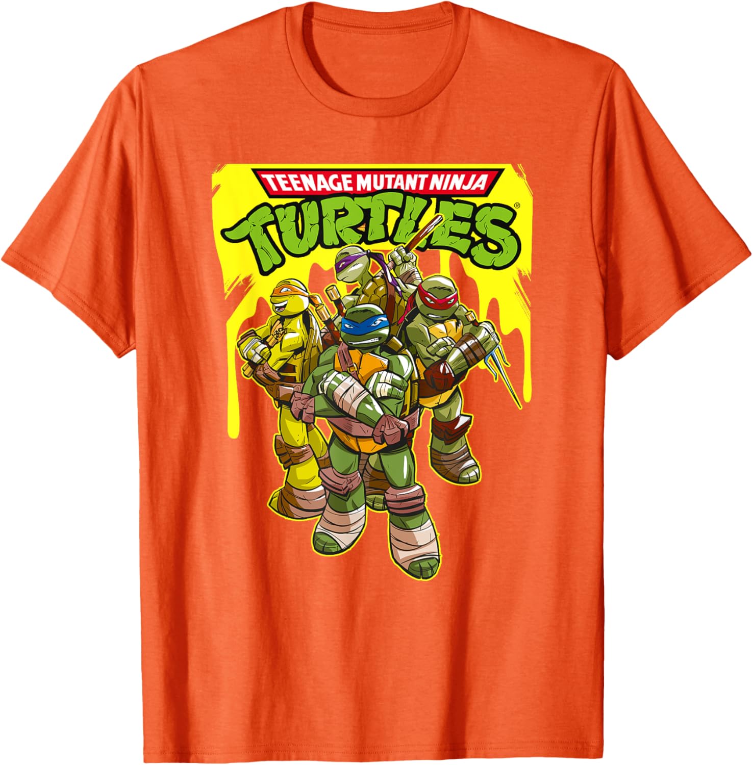 Mademark TMNT Yellow Splatter Paint T-Shirt for Fun Teenage Mutant Ninja Turtles Fans - 12