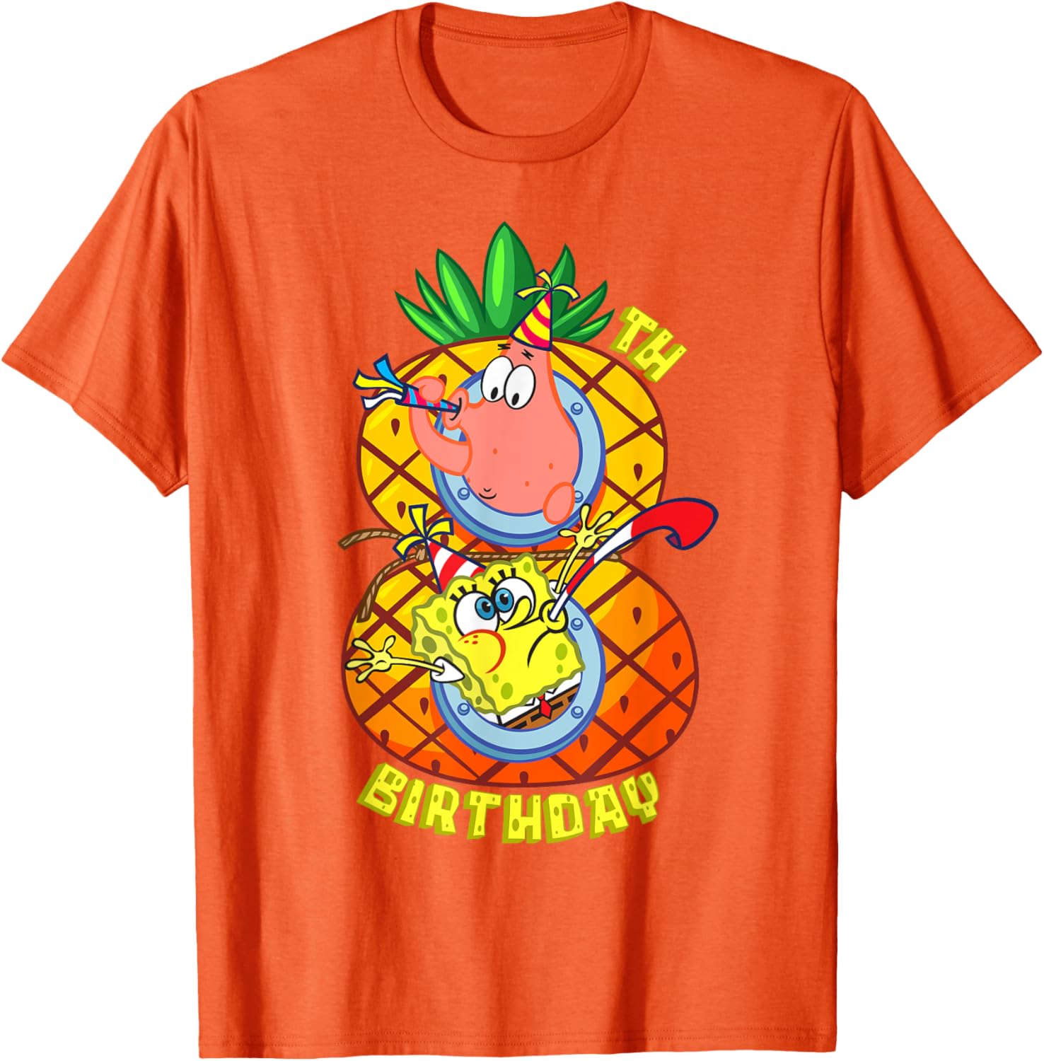 SpongeBob Patrick 8th Birthday Boy T-Shirt Fun Pineapple Design - 16