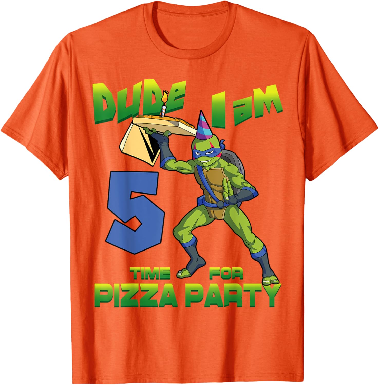 Mademark Teenage Mutant Ninja Turtles Leo Pizza Birthday T-Shirt for Kids - 7