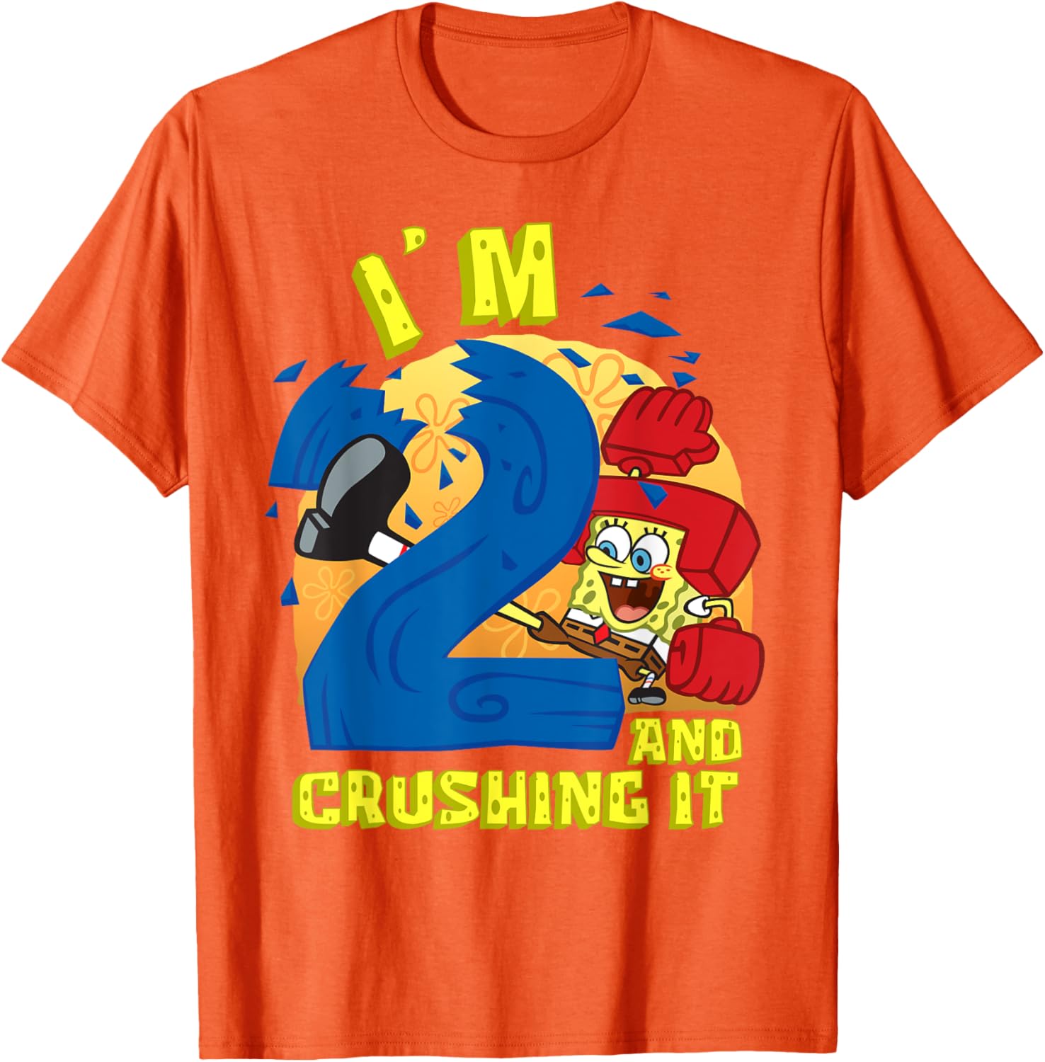 SpongeBob SquarePants 2nd Birthday Gift Crushing It T-Shirt for Kids - 7
