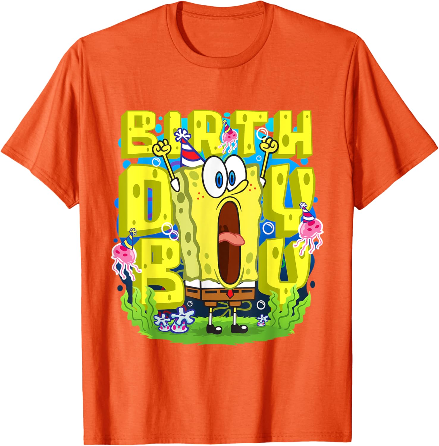 Mademark SpongeBob SquarePants Birthday Boy Funny T-Shirt for Kids - 8