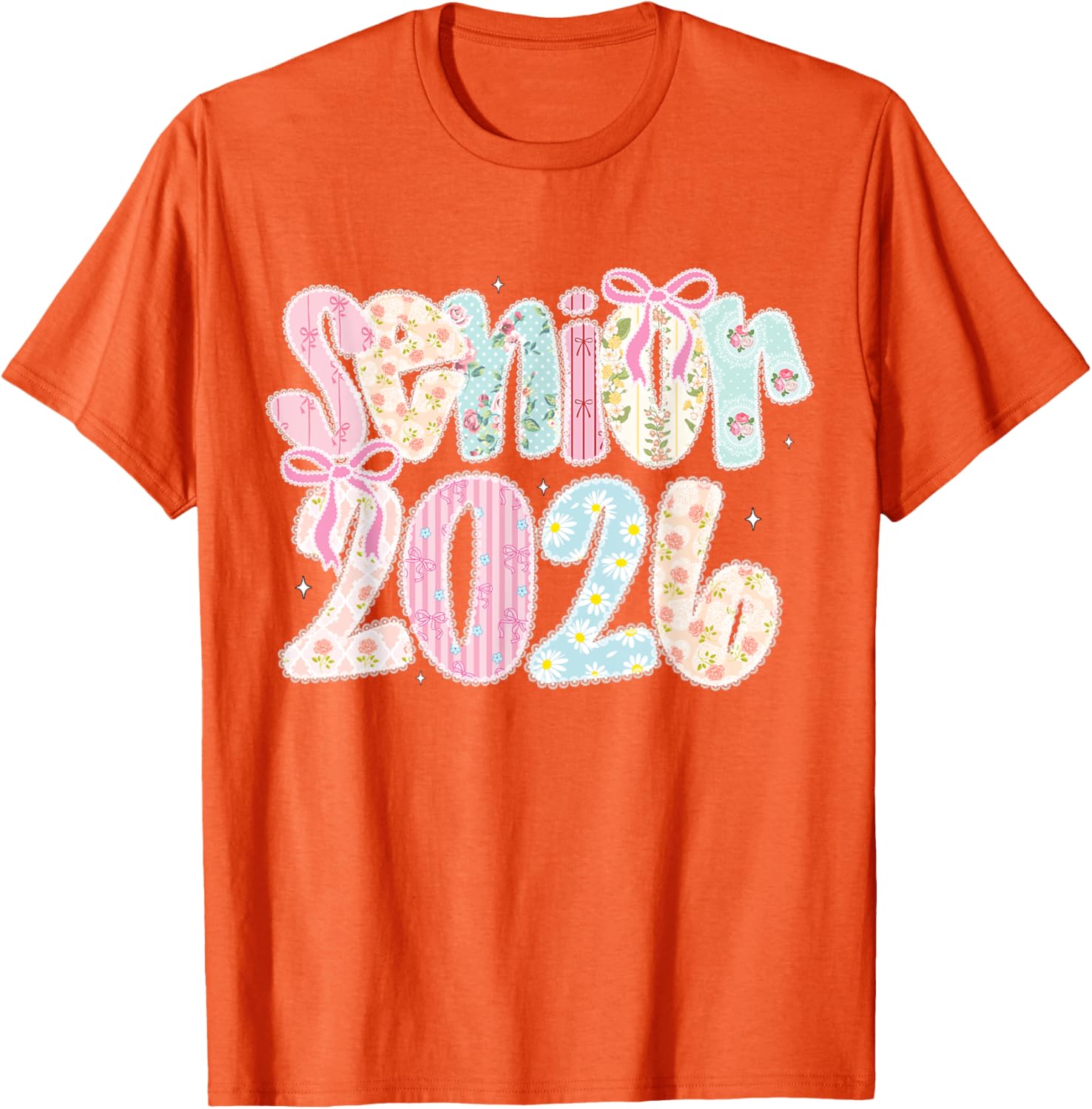 Coquette Lace Floral Pastel Graduation T-Shirt for Senior 2026 - 2