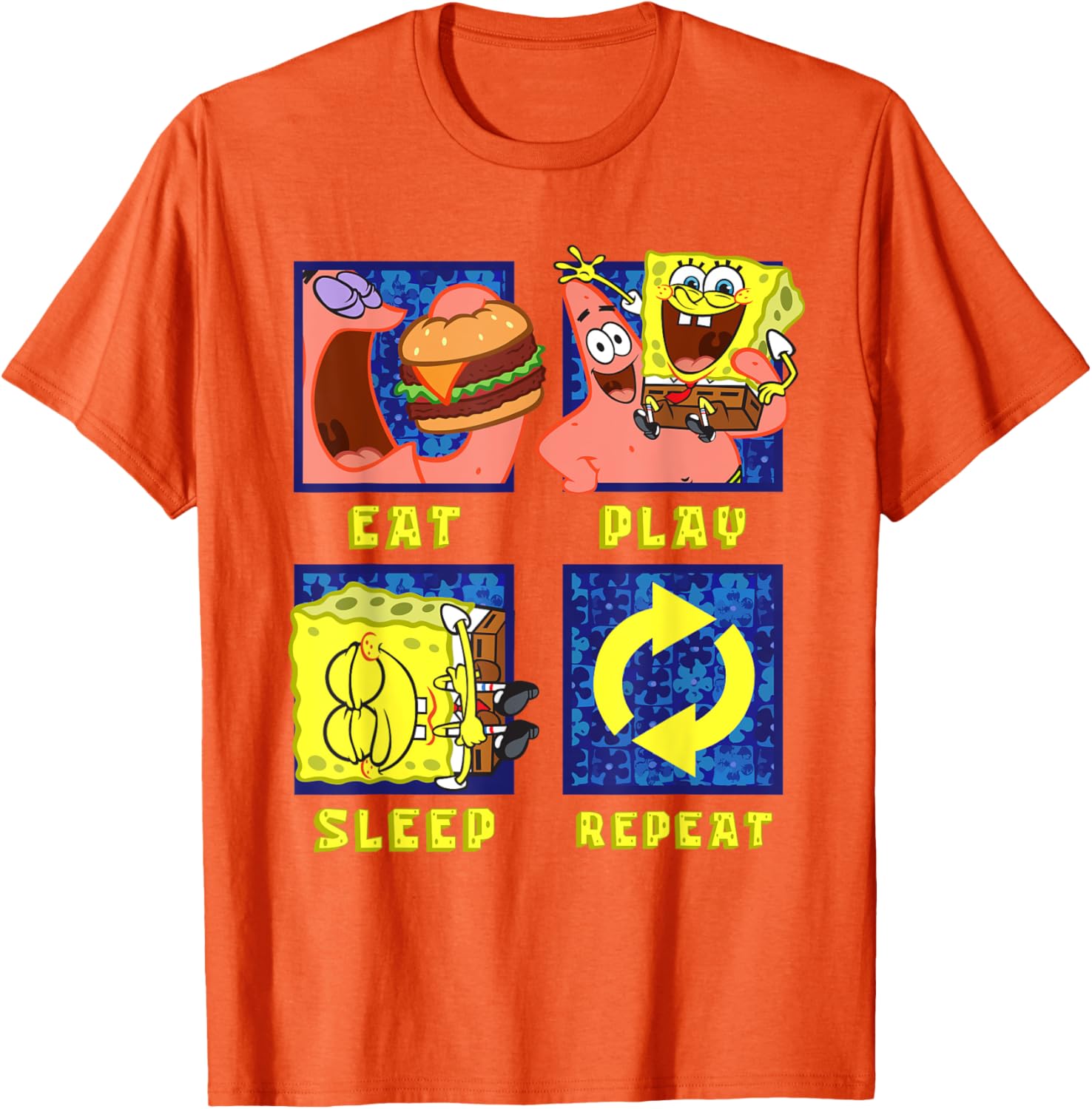 Mademark SpongeBob Eat Play Sleep Repeat Funny T-Shirt for Patrick Fans - 19