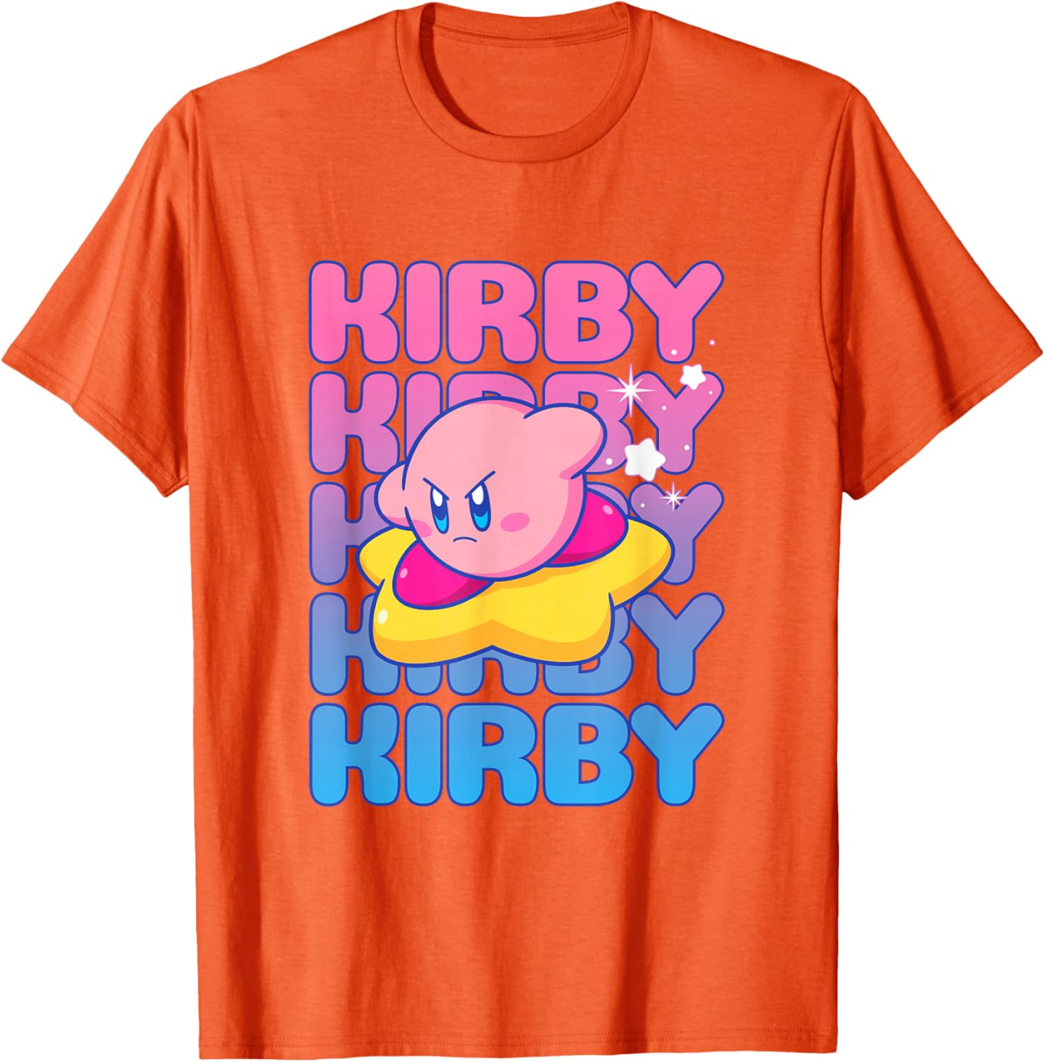 Kirby Nintendo Big Bubble Text Stack T-Shirt for Gamers and Fans - 15