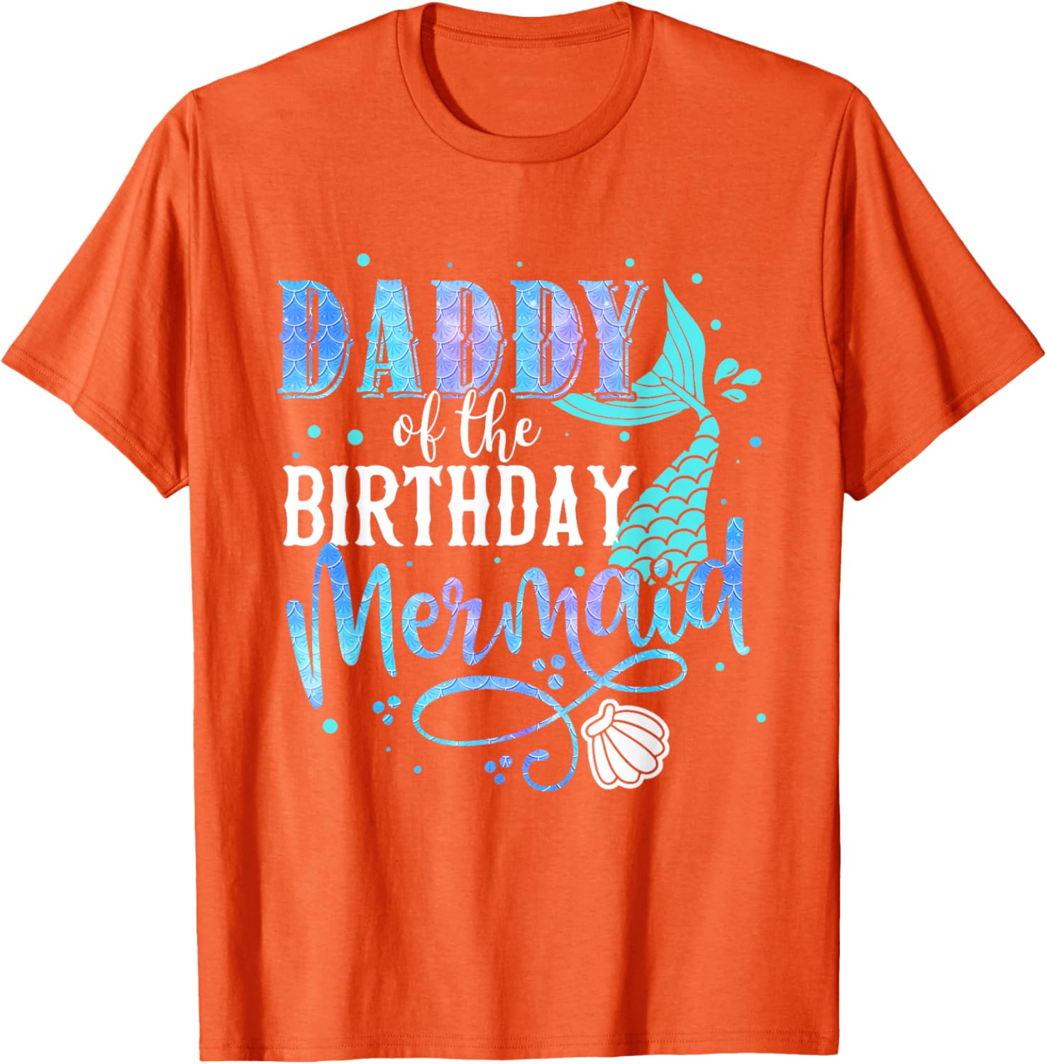 Daddy of the Birthday Mermaid Family Matching Papa T-Shirt for Dads - 1