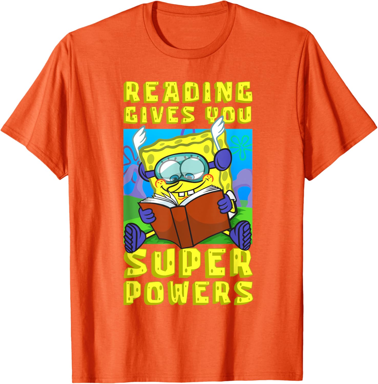 Mademark SpongeBob SquarePants Super Powers Reading T-Shirt for Kids - 18