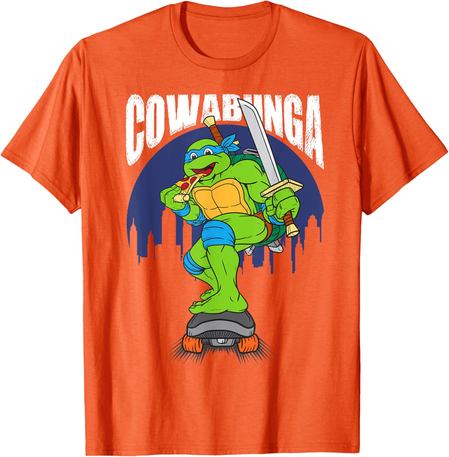 Cowabunga Leonardo on Skates T-Shirt - Fun Teenage Mutant Ninja Turtles Gear - 7
