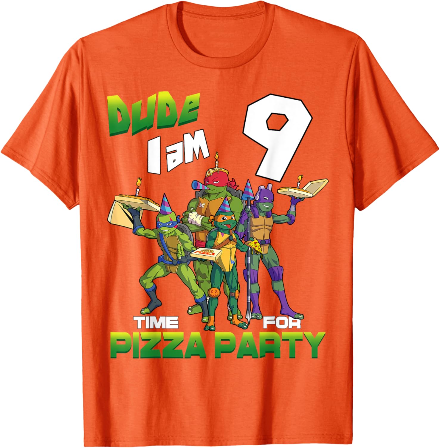 Mademark Teenage Mutant Ninja Turtles Pizza Party T-Shirt for 9-Year-Olds - 25