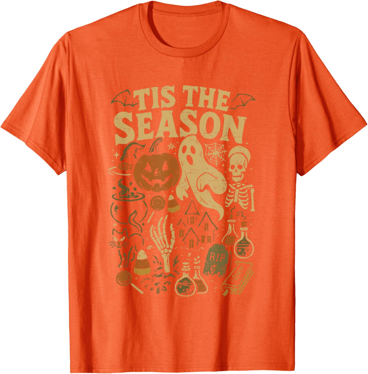 Spooky Season Pumpkin Witch Halloween Vibes T-Shirt for Festive Fun - 24
