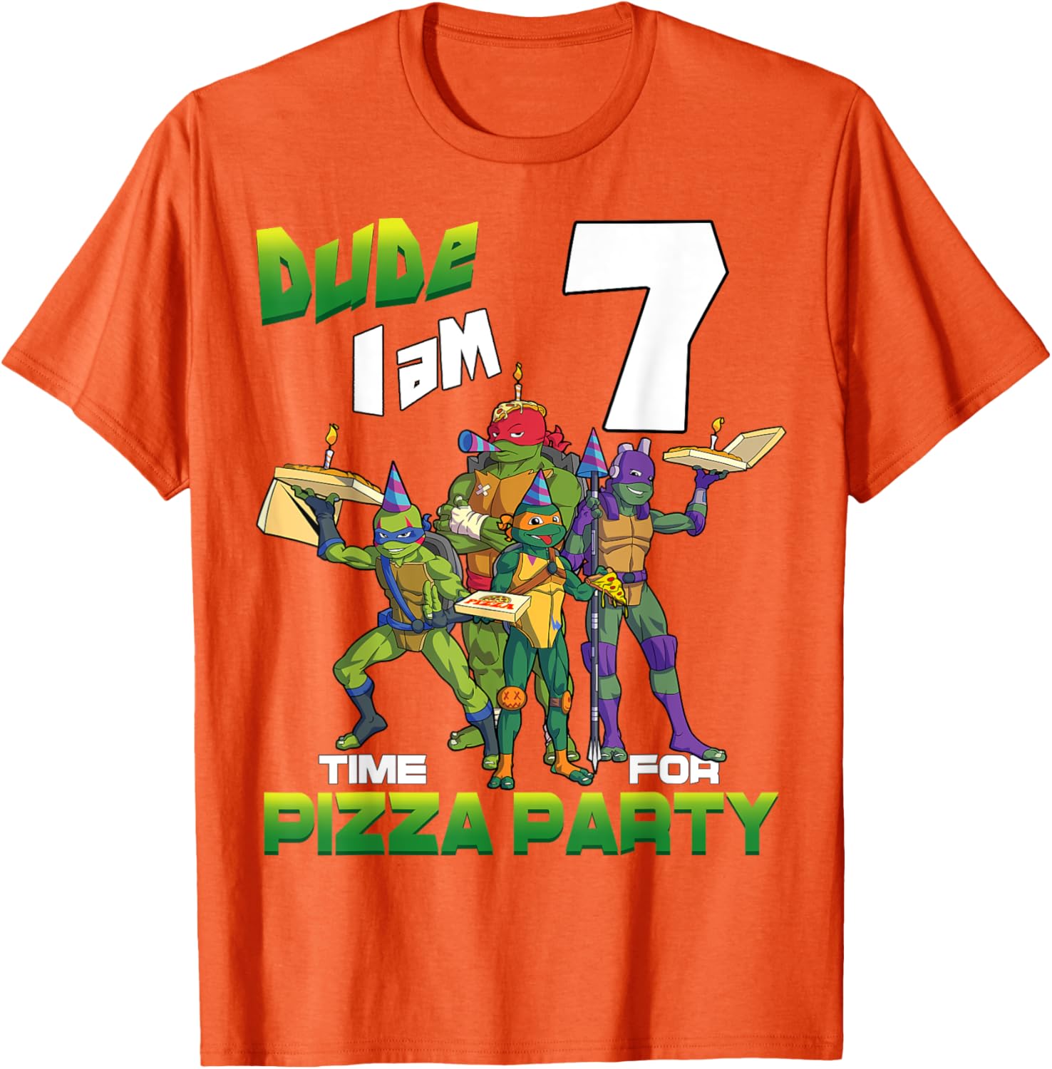 Mademark Teenage Mutant Ninja Turtles Pizza Party T-Shirt for 7 Year Olds - 11
