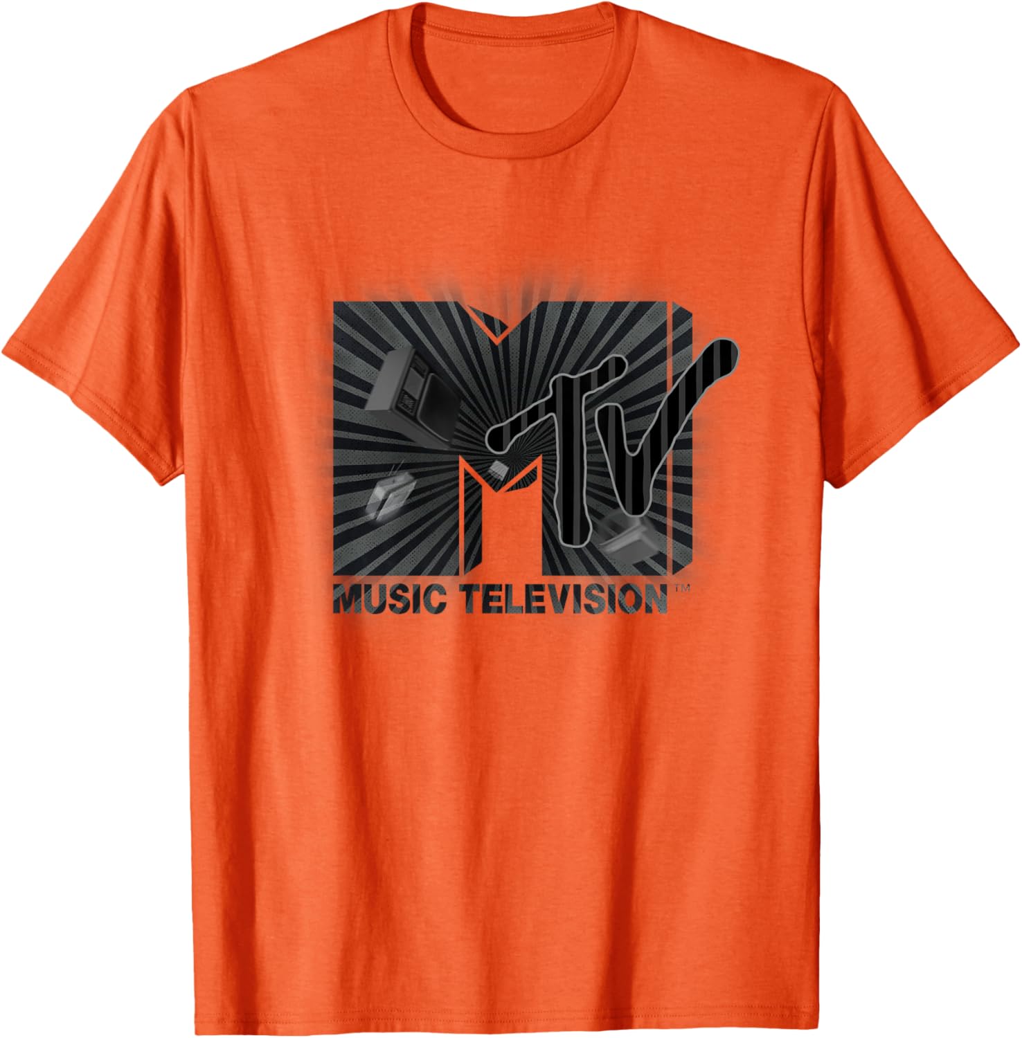Mademark x MTV Vintage Logo T-Shirt with Old TV and Ham Radio Design - 7