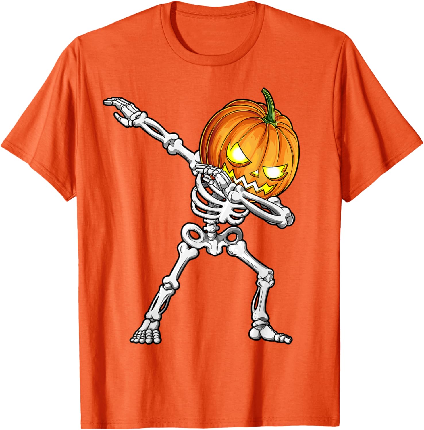Halloween Boys Dabbing Skeleton Pumpkin Jack O Lantern T-Shirt - 8