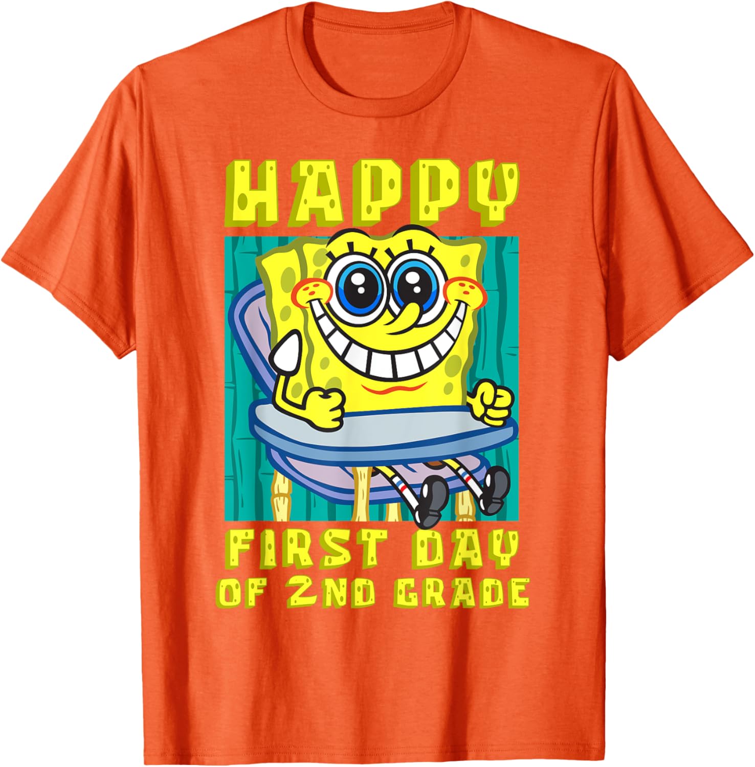 SpongeBob Happy 2nd Grade T-Shirt for Kids - Fun Back to School Clothing - 6