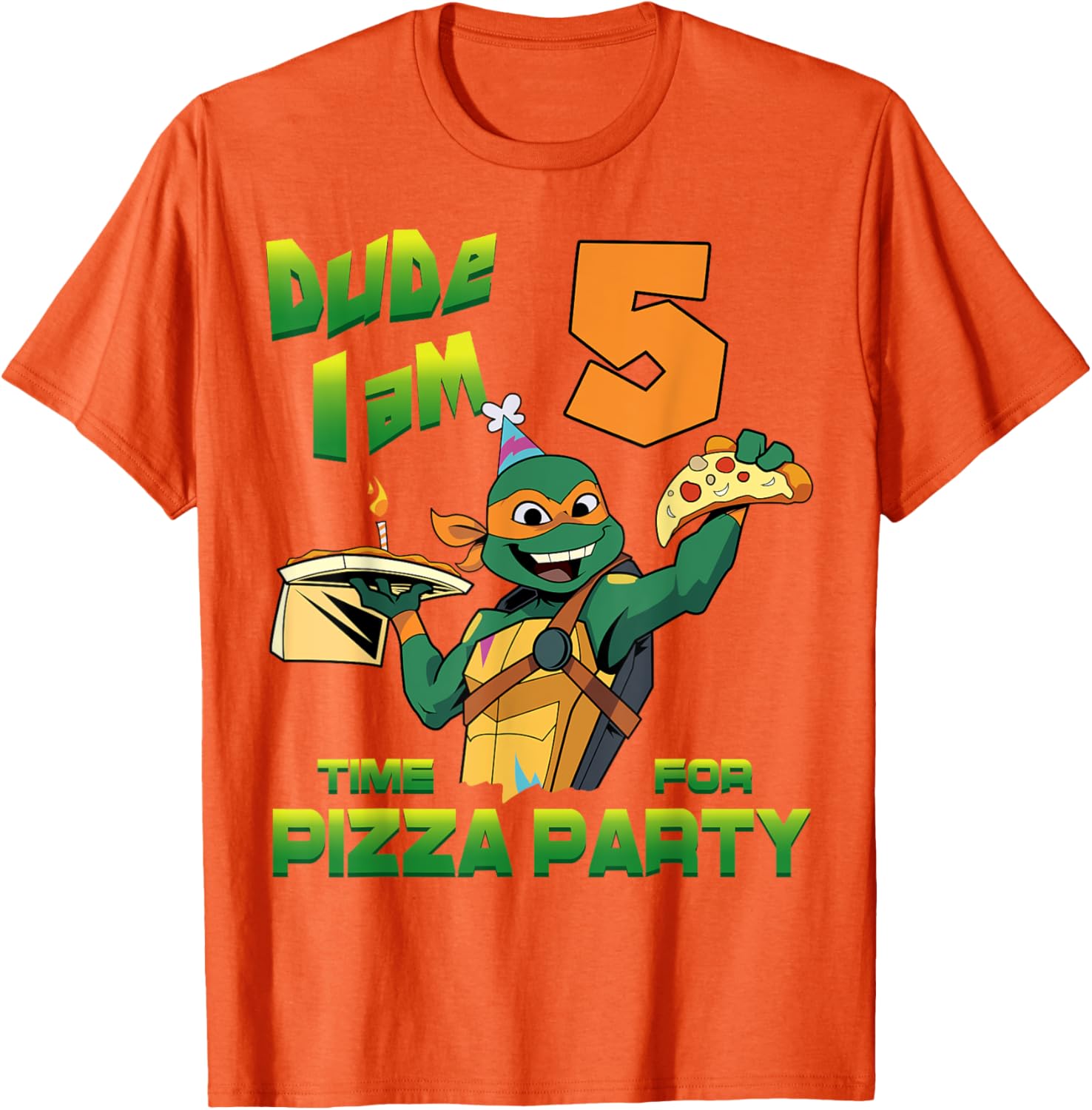 Mademark Teenage Mutant Ninja Turtles Mikey Pizza Birthday T-Shirt for Kids - 3