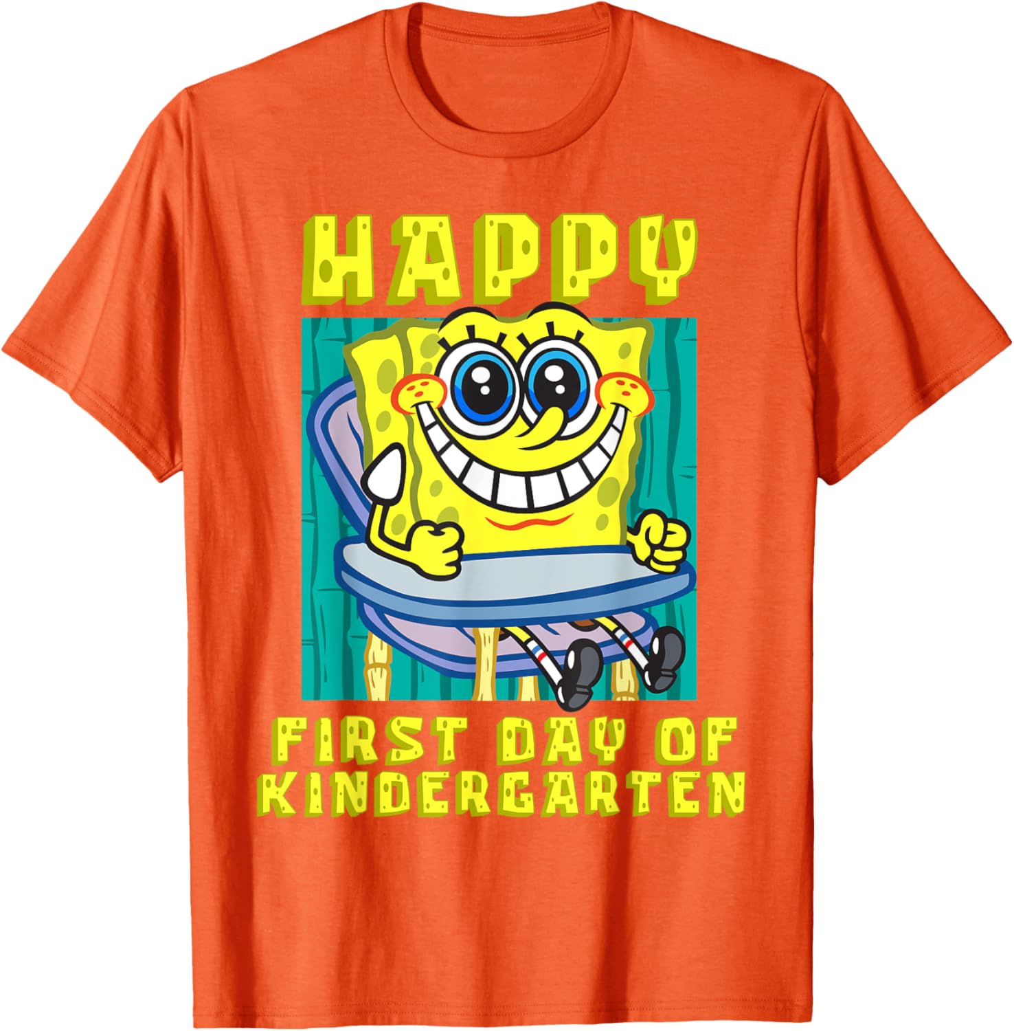 SpongeBob Happy First Day of Kindergarten T-Shirt for Boys and Girls - 16