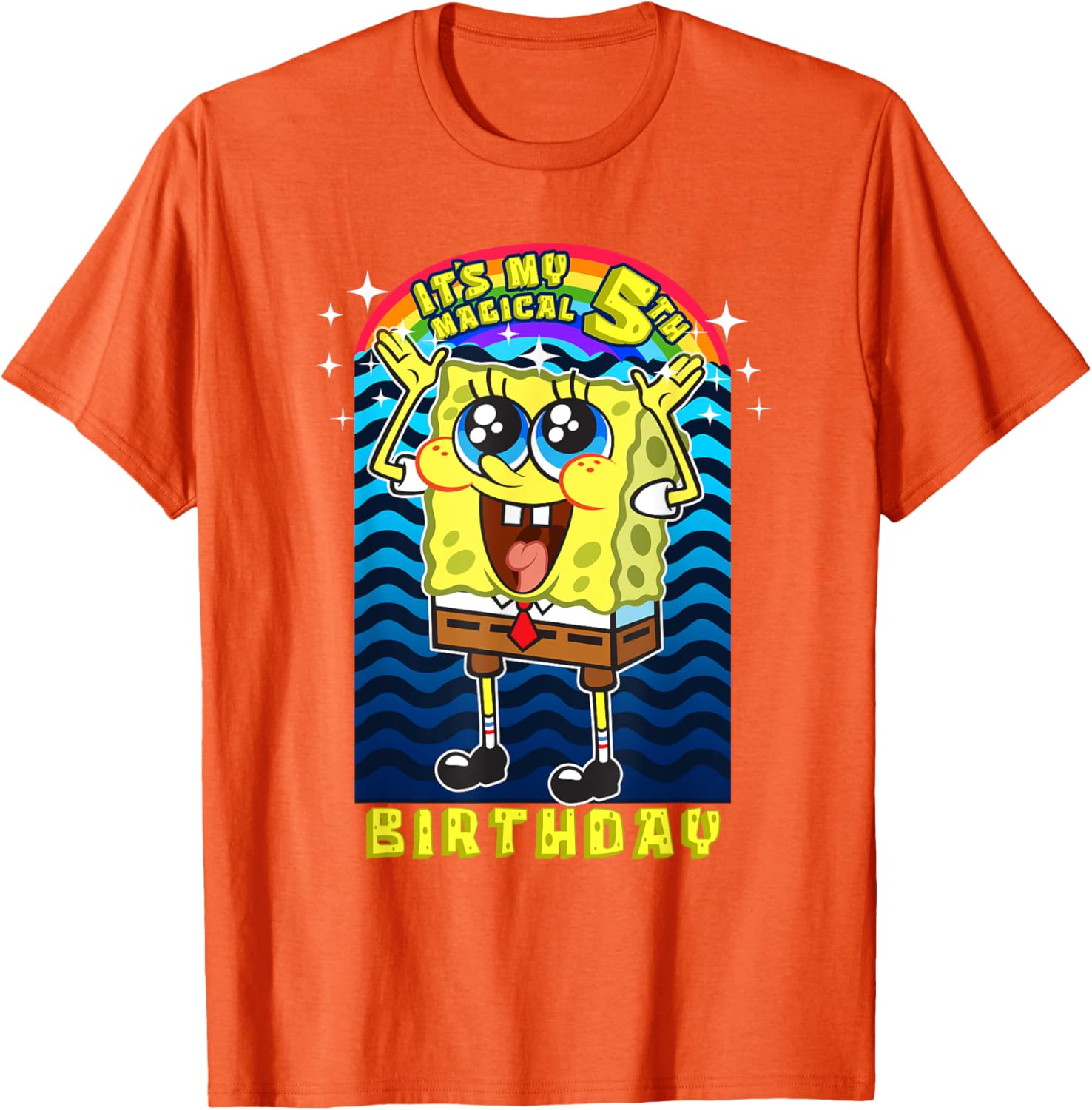 SpongeBob SquarePants Magical 5th Birthday Gift T-Shirt for Kids - 15
