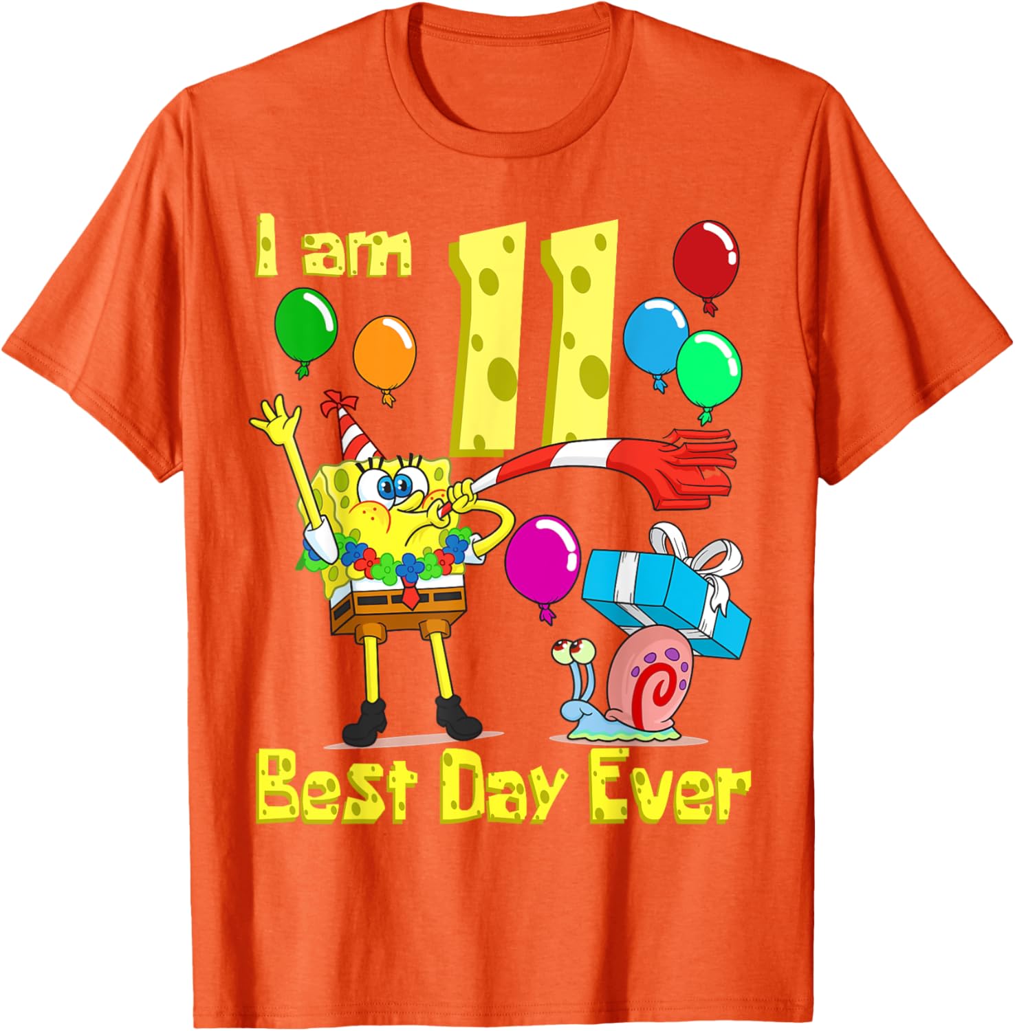 SpongeBob Birthday T-Shirt for 11 Year Olds Fun Party Apparel - 18