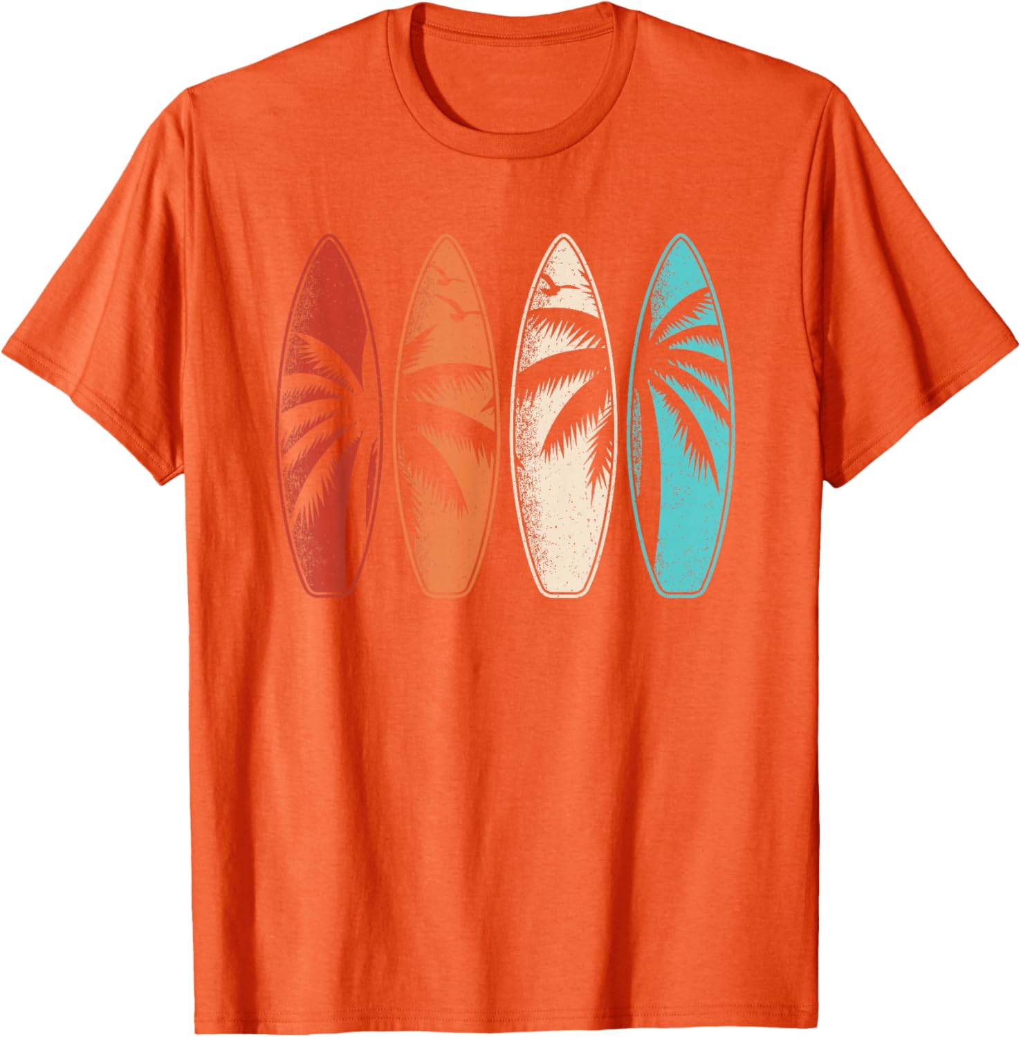 Tropical Hawaii Surfing Palm Tree Retro Surfboard T-Shirt Design - 3