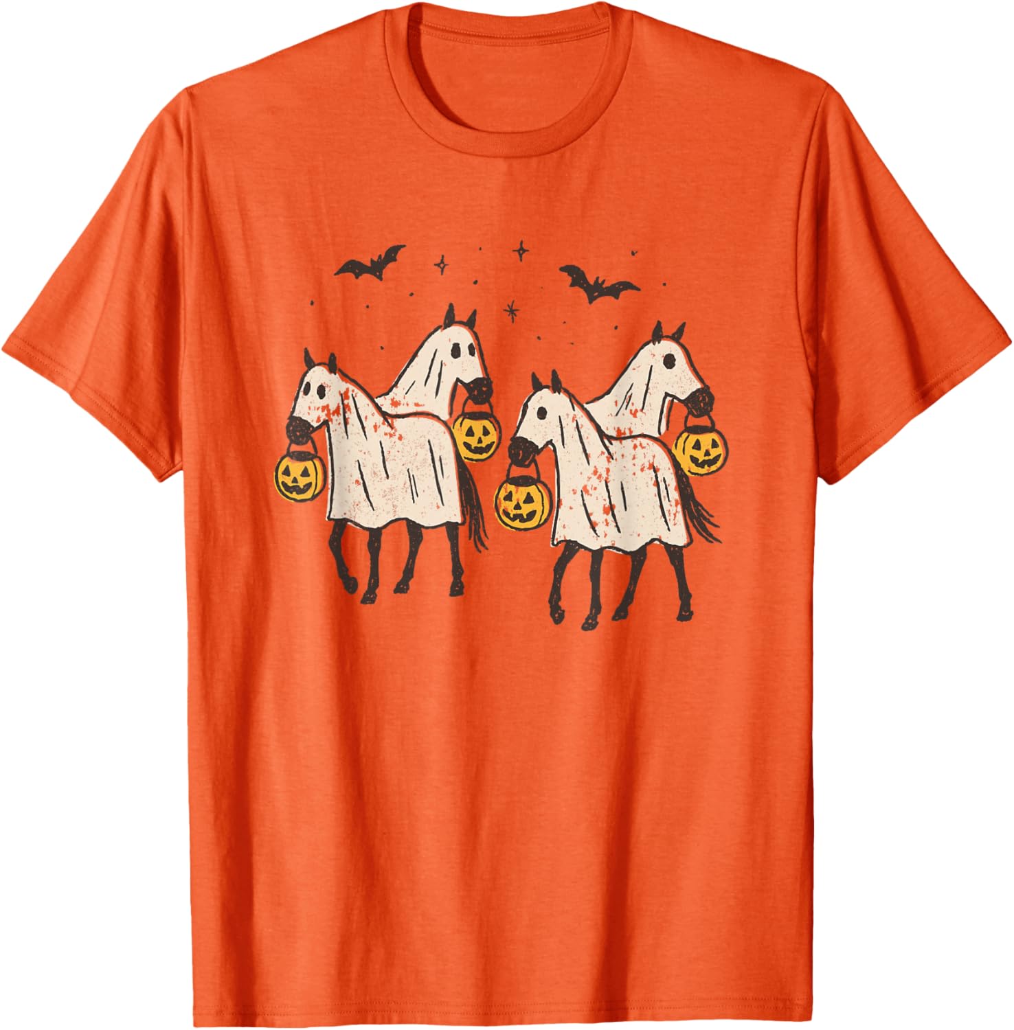 Cute Ghost Horses Halloween Trick or Treat T-Shirt for Kids and Adults - 20
