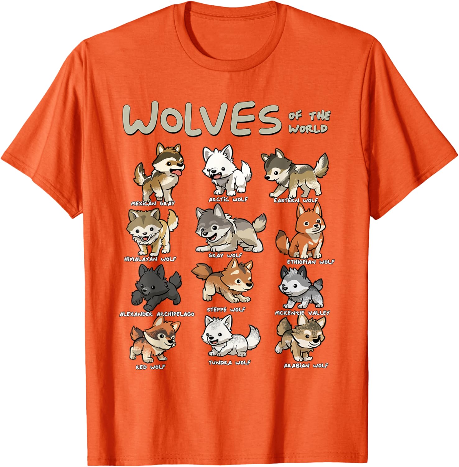Charming Chibi Wolf T-Shirt for Animal Lovers - Cute Wolves Design - 10