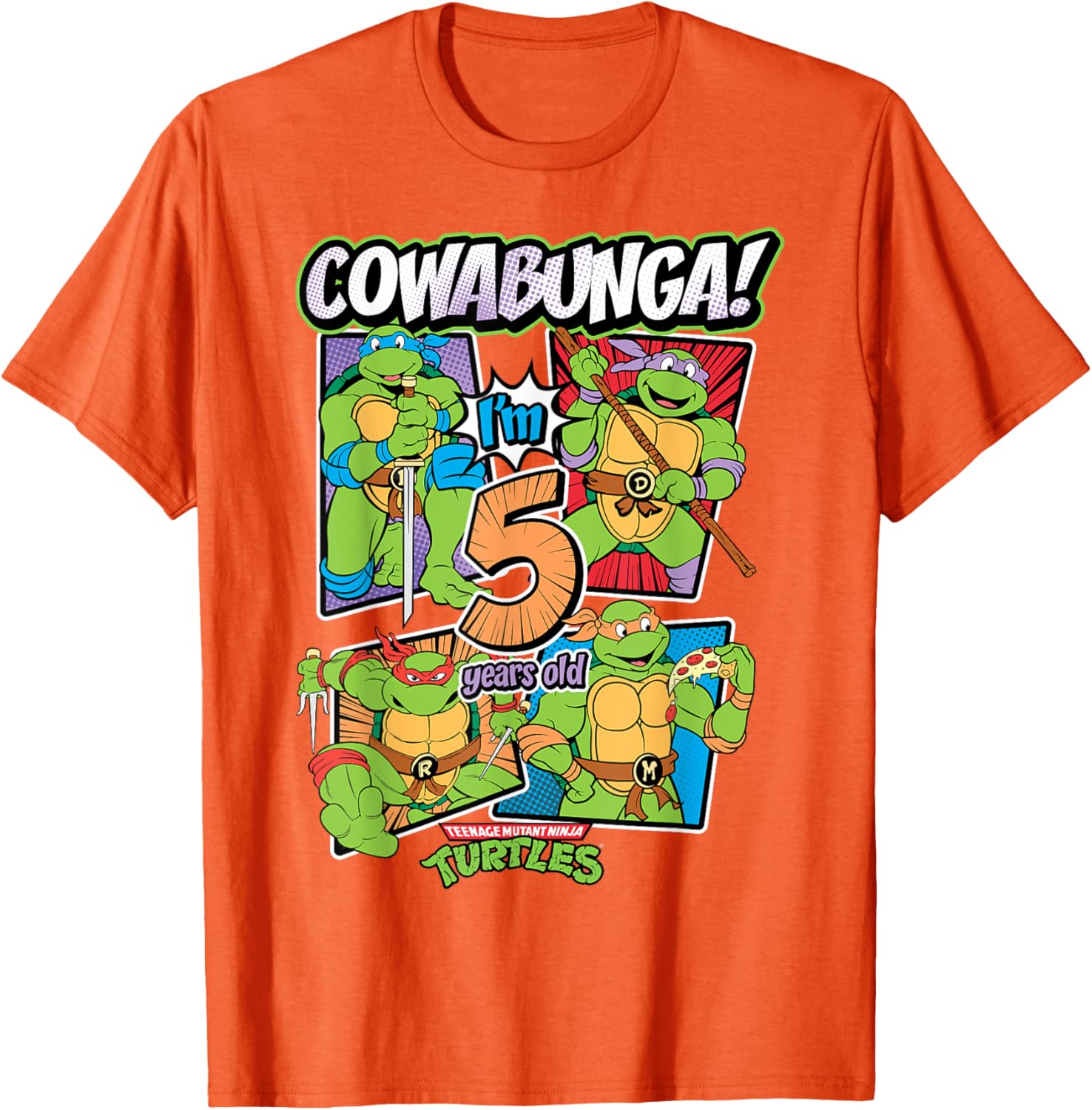 Mademark Teenage Mutant Ninja Turtles Cowabunga I'm 5 Years Old T-Shirt - 5