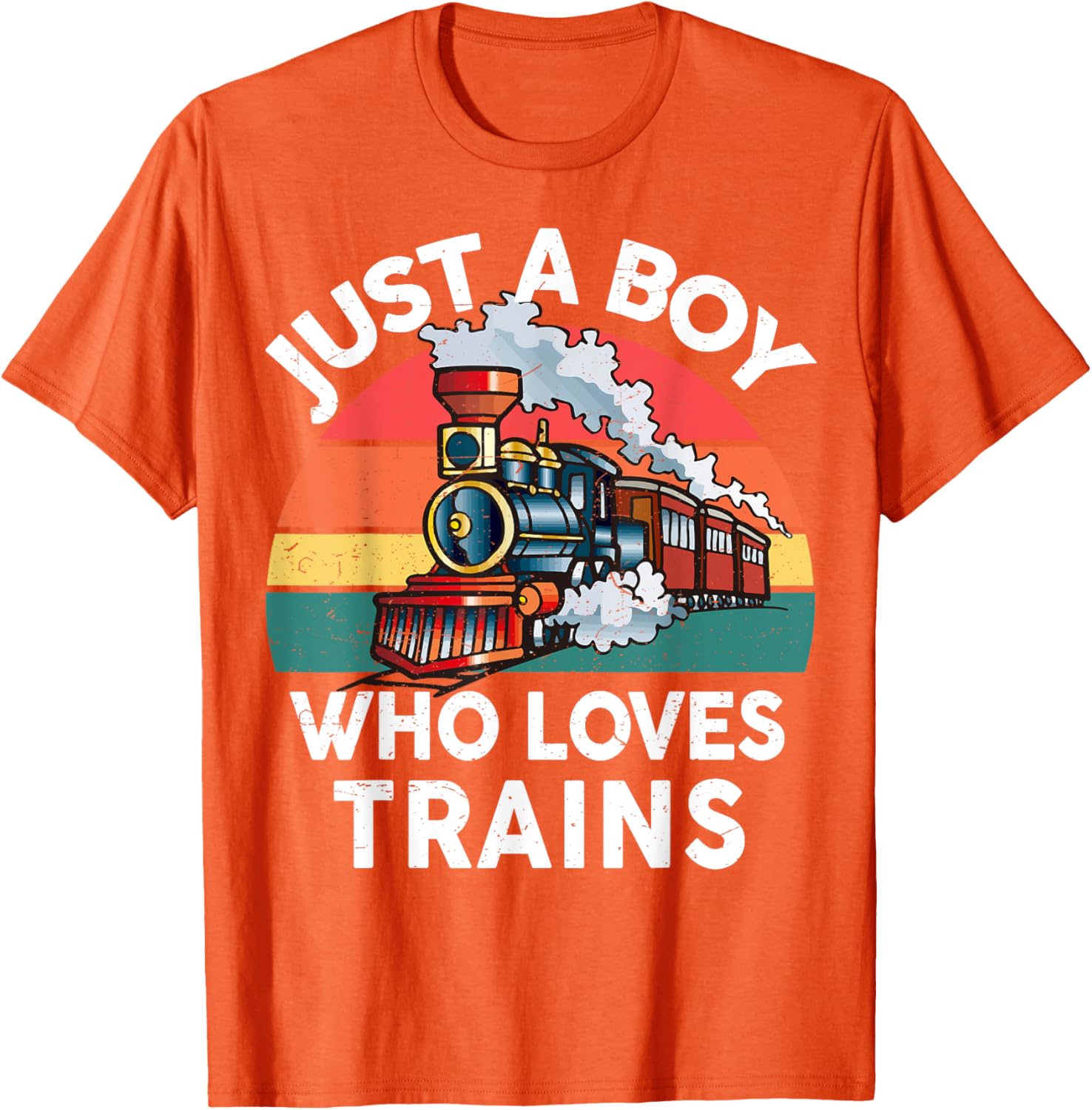 Funny Kids Train Lover T-Shirt Just A Boy Who Loves Trains Graphic Tee - 3