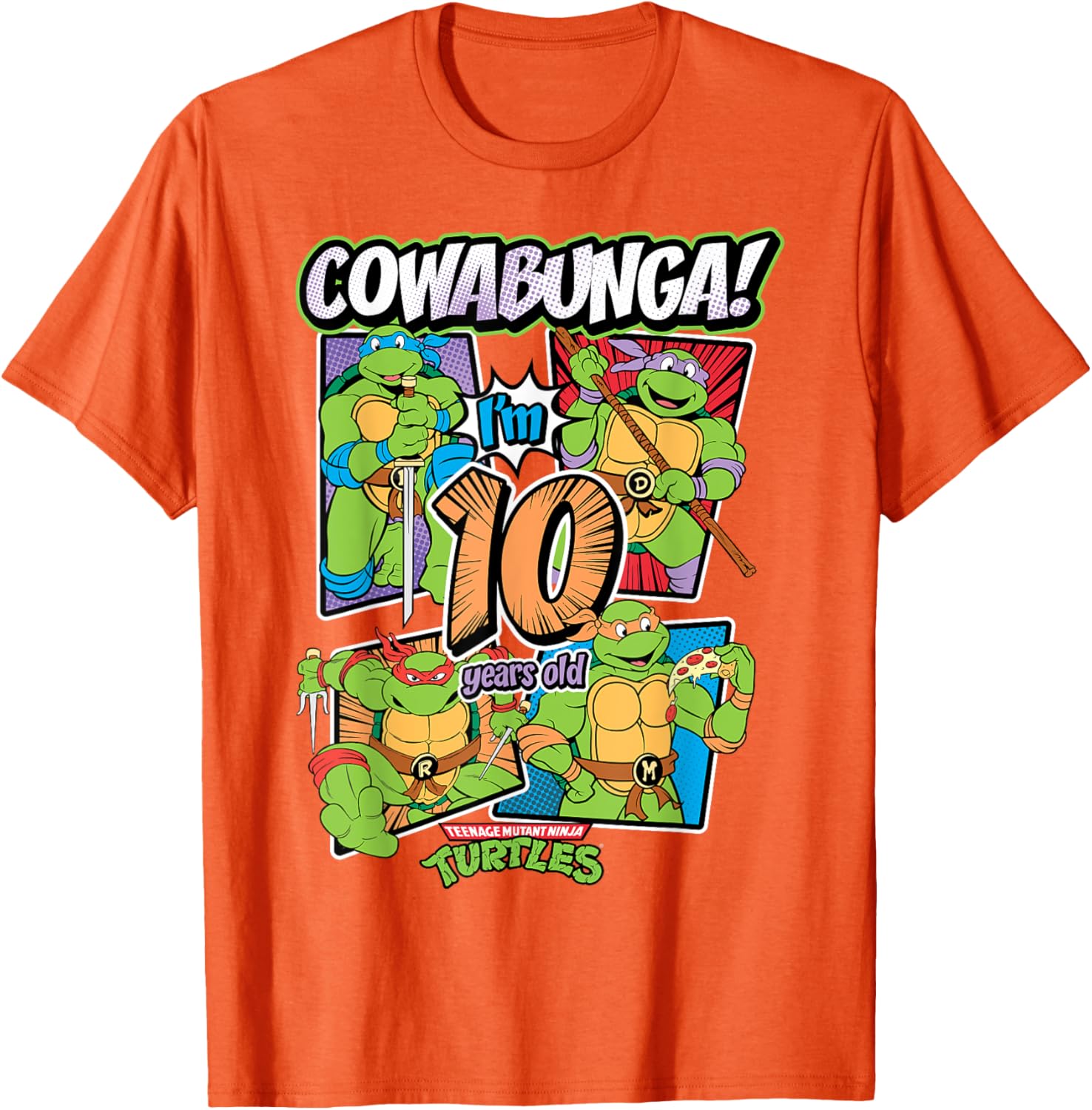 Cowabunga I'm 10 Years Old TMNT T-Shirt for Kids - Fun Birthday Apparel - 15