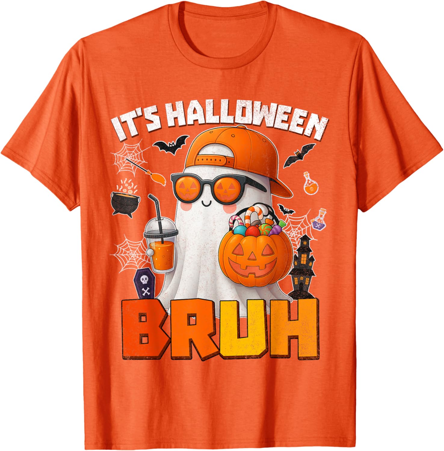 Funny Halloween Boo Ghost Pumpkin Costume T-Shirt for Kids and Men - 7