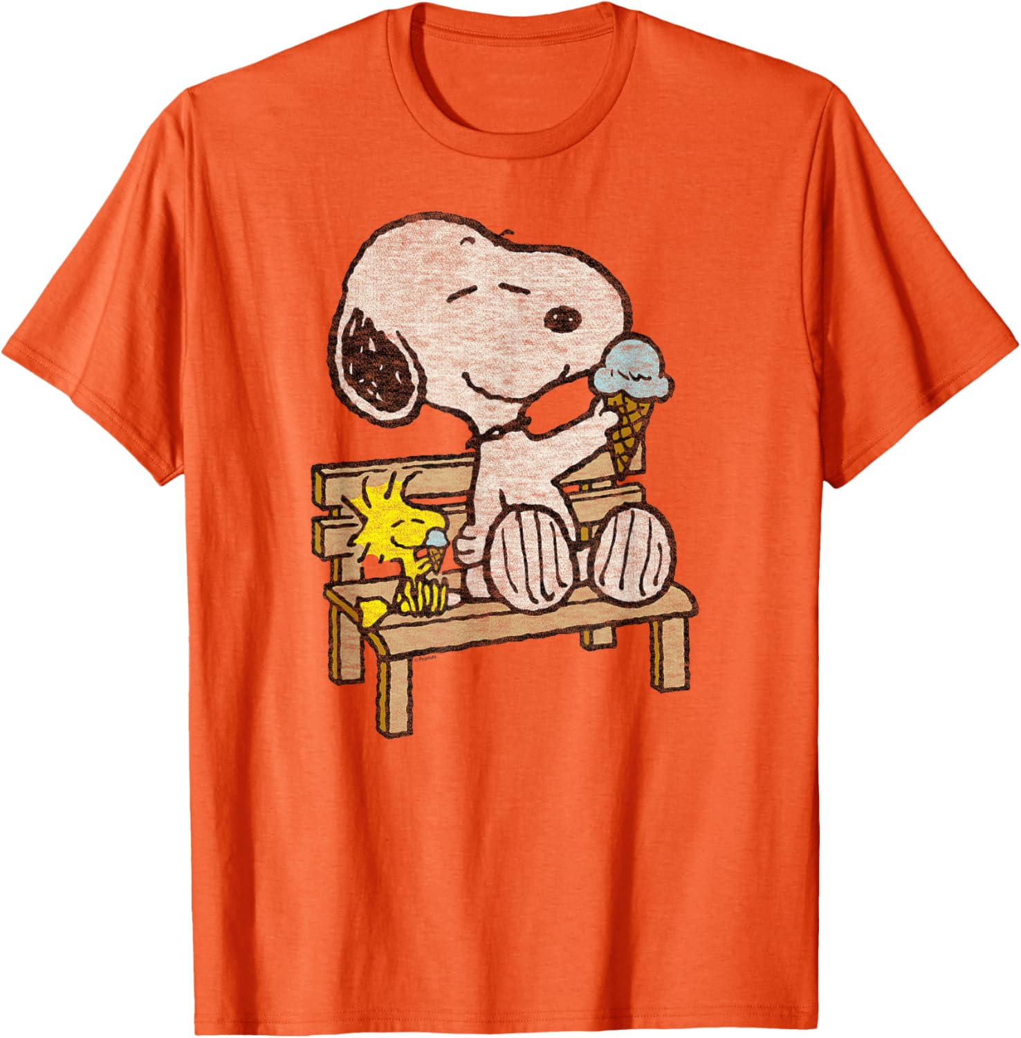 Snoopy and Woodstock Bench T-Shirt - Adorable Peanuts Apparel for Fans - 8