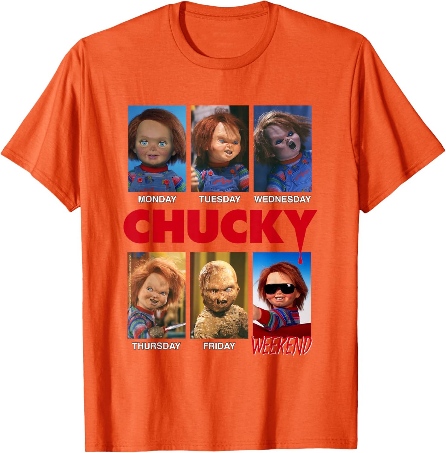 Chucky Days of The Week Moods T-Shirt for Fun Fashion Lovers - 7