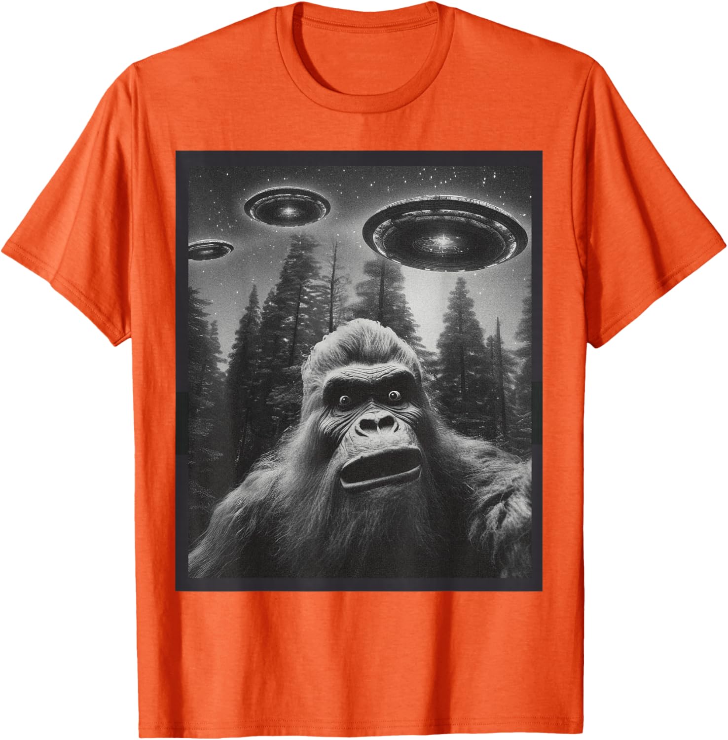 Funny Bigfoot Alien Cat Graphic Tee for Men and Women - Unique T-Shirt - 3