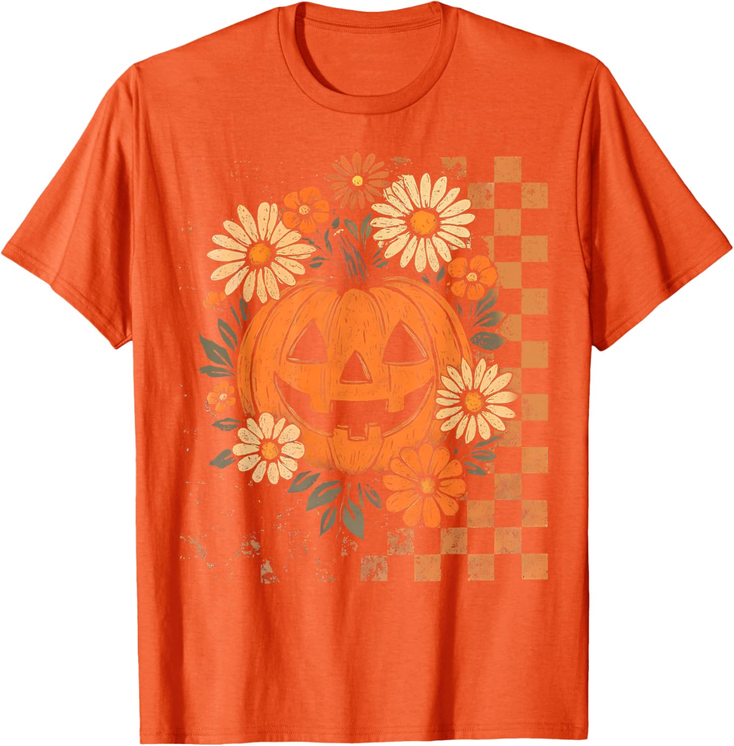 Vintage Floral Boho Pumpkin Halloween T-Shirt for Fall Fun - 9