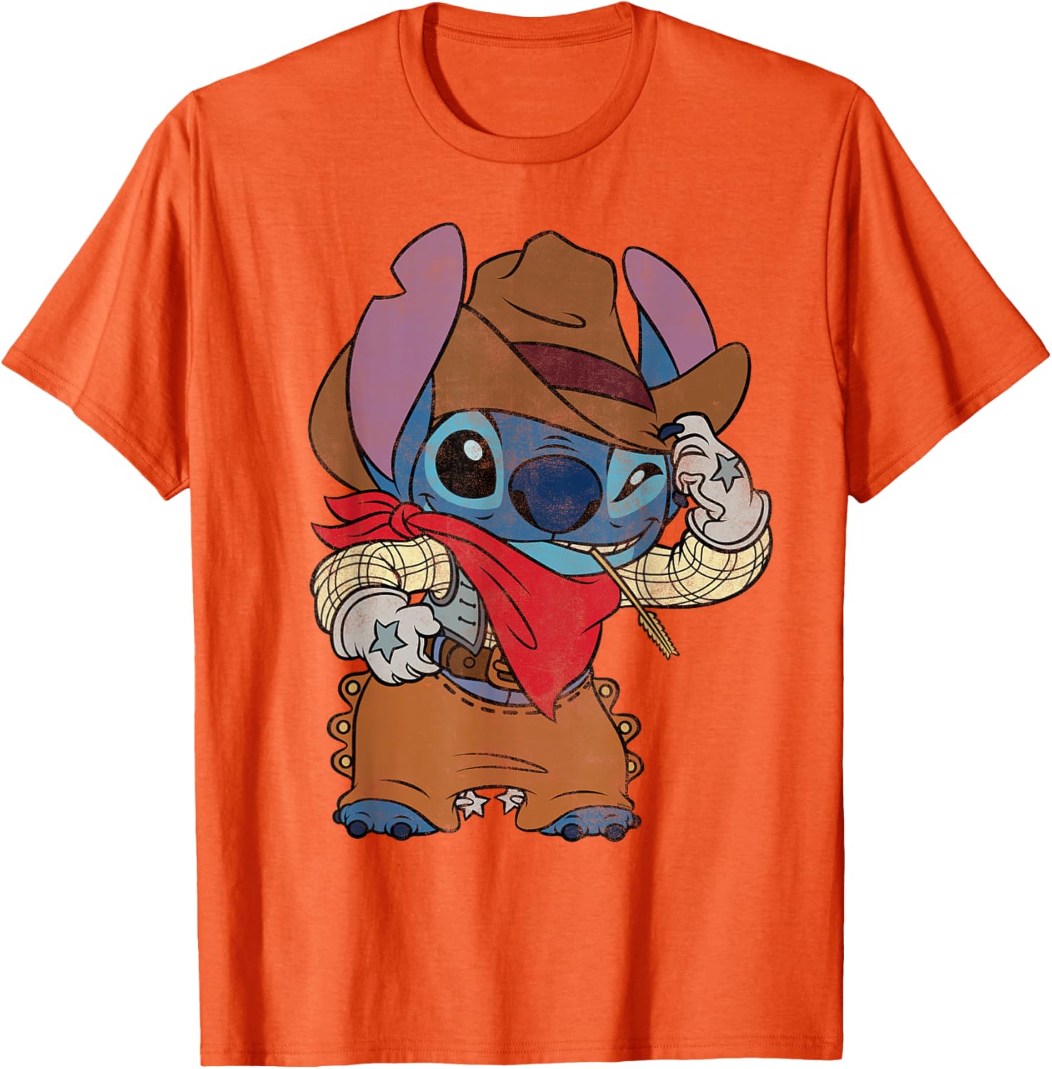 Disney Stitch Cowboy Costume T-Shirt Vintage Western Style Apparel - 18