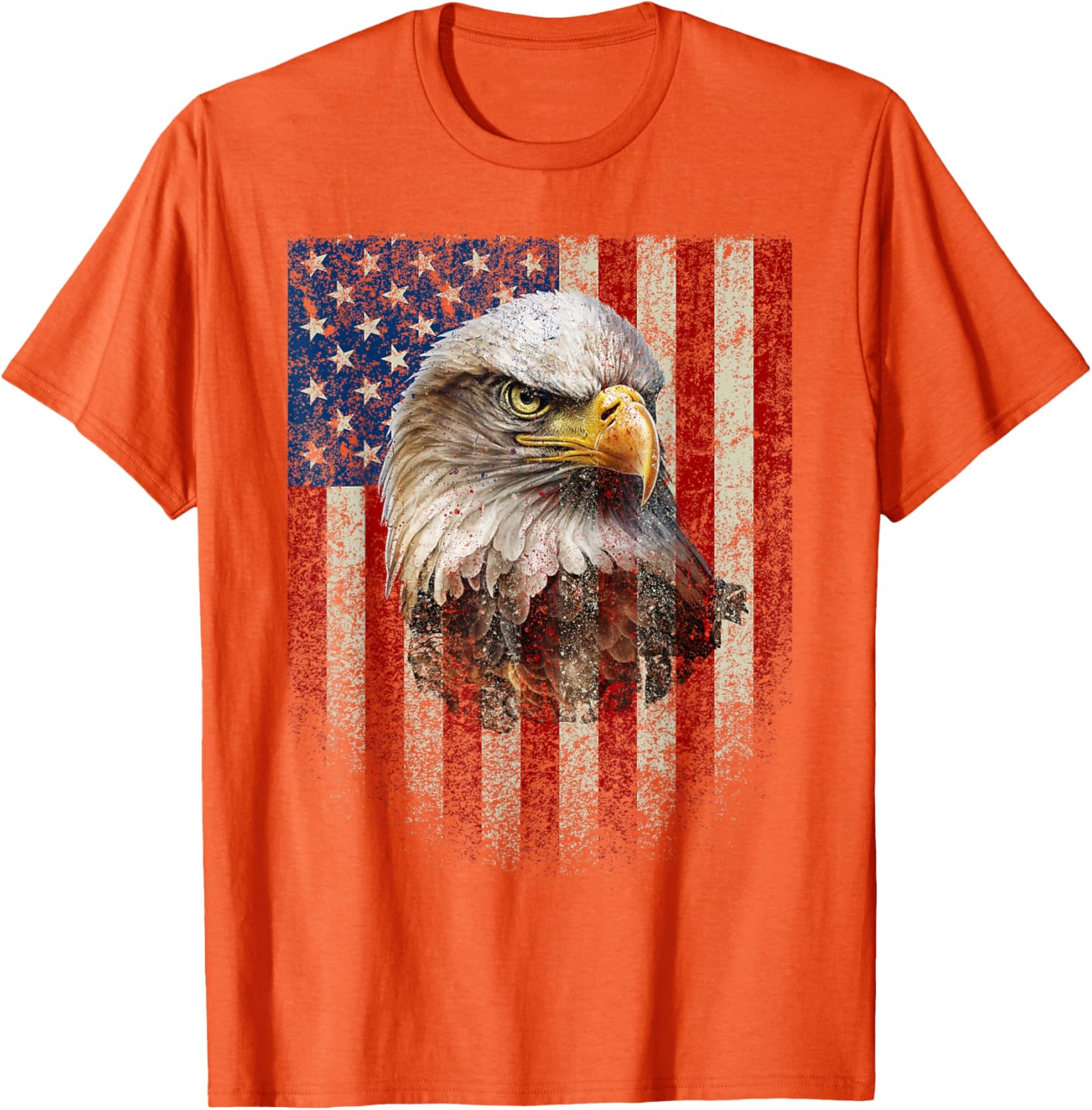 American Flag Bald Eagle T-Shirt Patriotic Red White Blue Apparel - 11