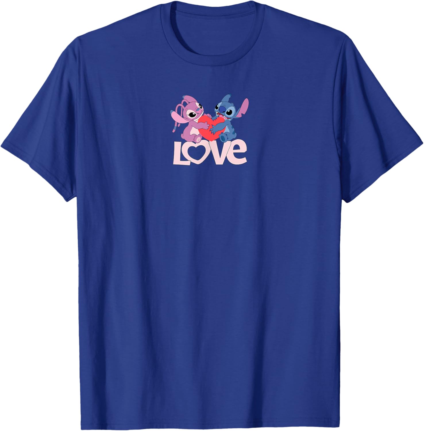 Cute Amazon Essentials Stitch and Angel Love Valentine's Day T-Shirt - 4