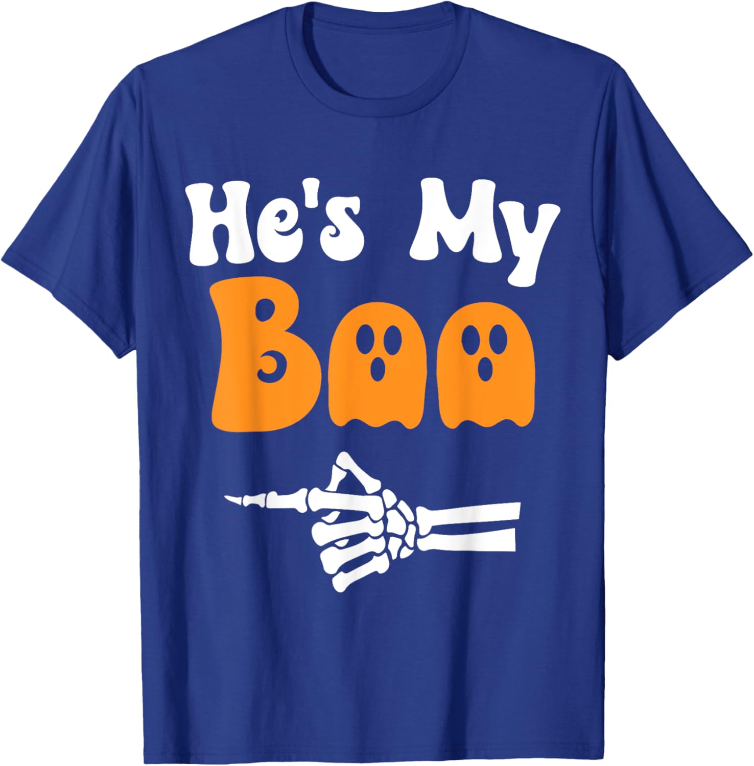 Matching Halloween Pajama Couples T-Shirt He's My Boo Fun Sleepwear - 4