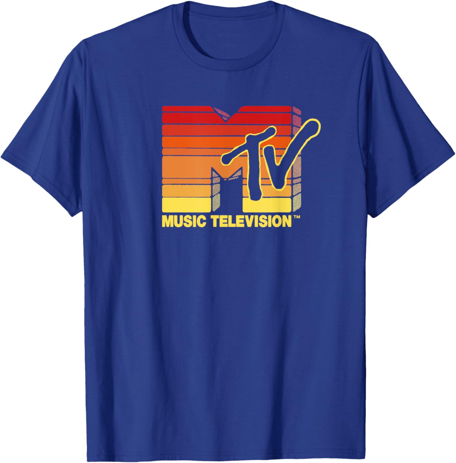 Mademark x MTV Vintage Sun Stripes Logo T-Shirt for Trendy Style - 7