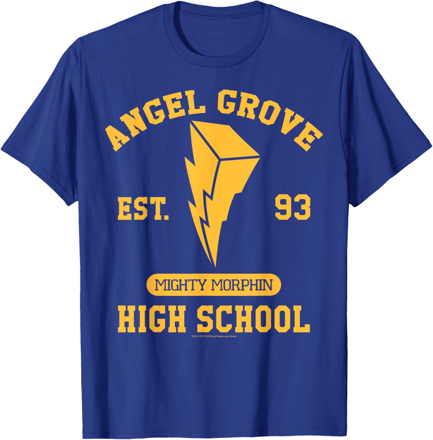 Power Rangers Angel Grove High School Gold T-Shirt - Fun Collegiate Apparel - 14