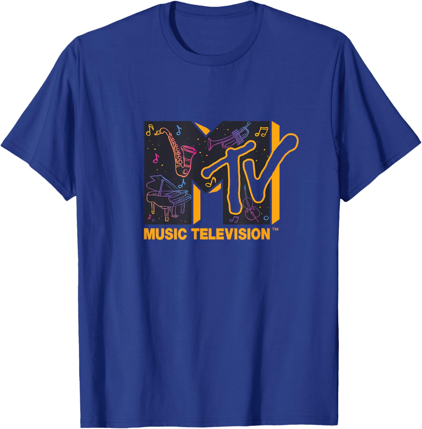 Mademark x MTV Colorful Orchestra Instruments Logo T-Shirt for Music Lovers - 8