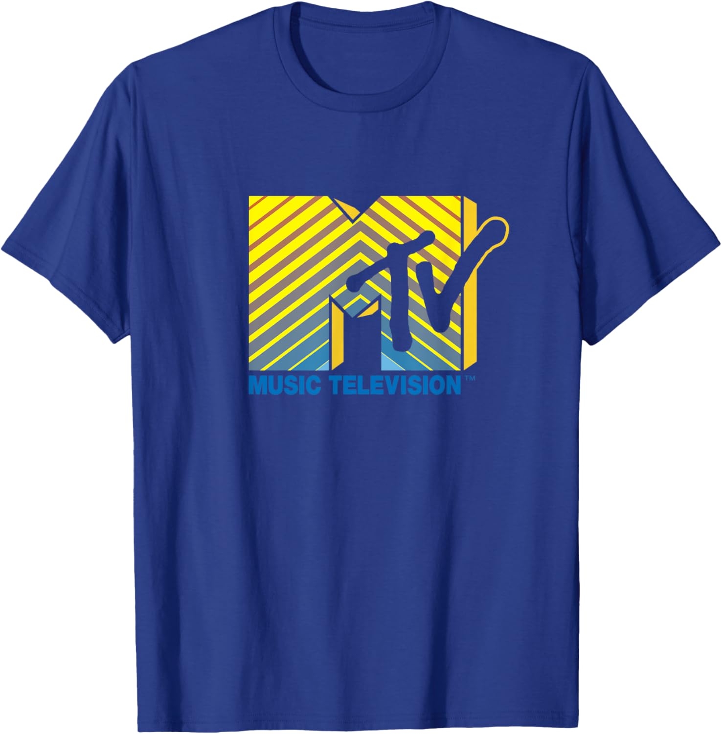Mademark x MTV Official Logo T-Shirt Blue to Yellow Stylish Design - 19
