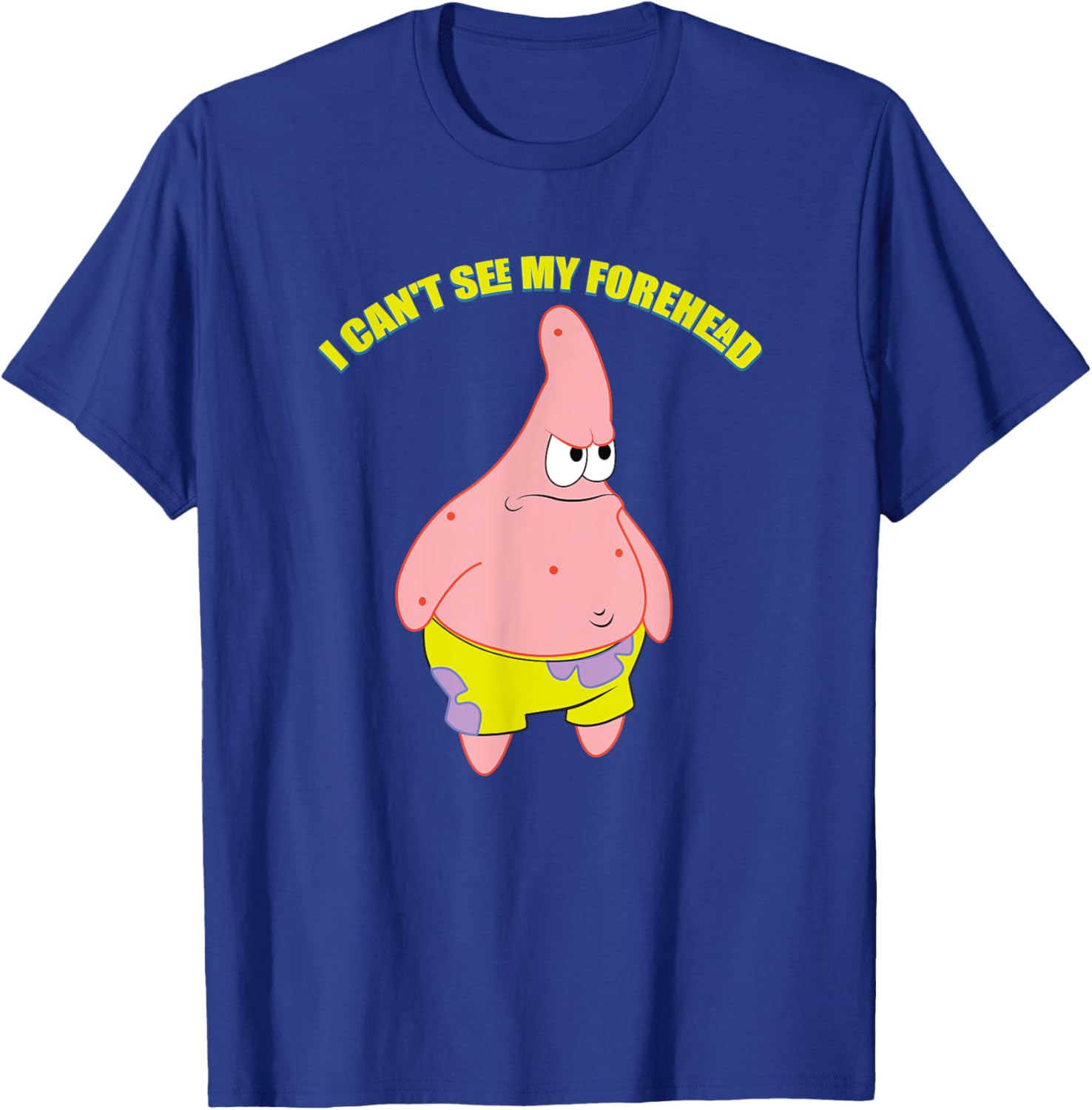Mademark Patrick Star T-Shirt - Funny I Can't See My Forehead Design - 16