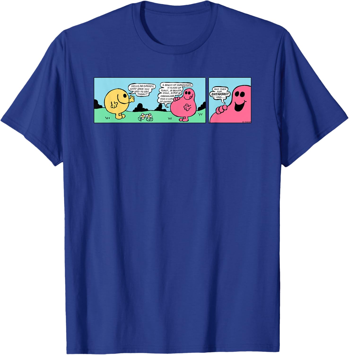 Mr Men Mr Greedy Retro Comic Book T-Shirt Colorful Fun Apparel - 15