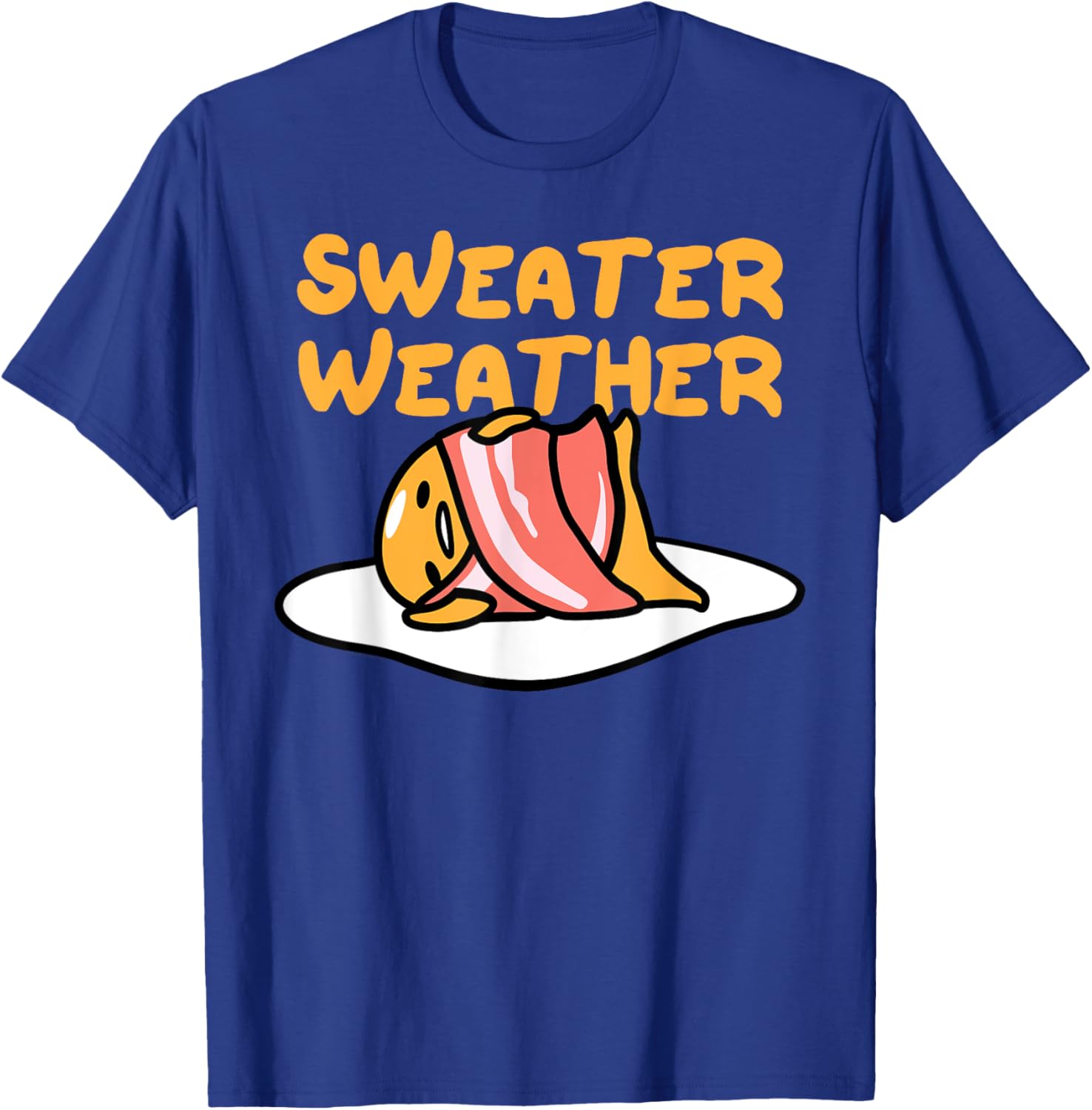 Cozy Gudetama Sweater Weather Bacon Blanket T-Shirt for Comfort Lovers - 19