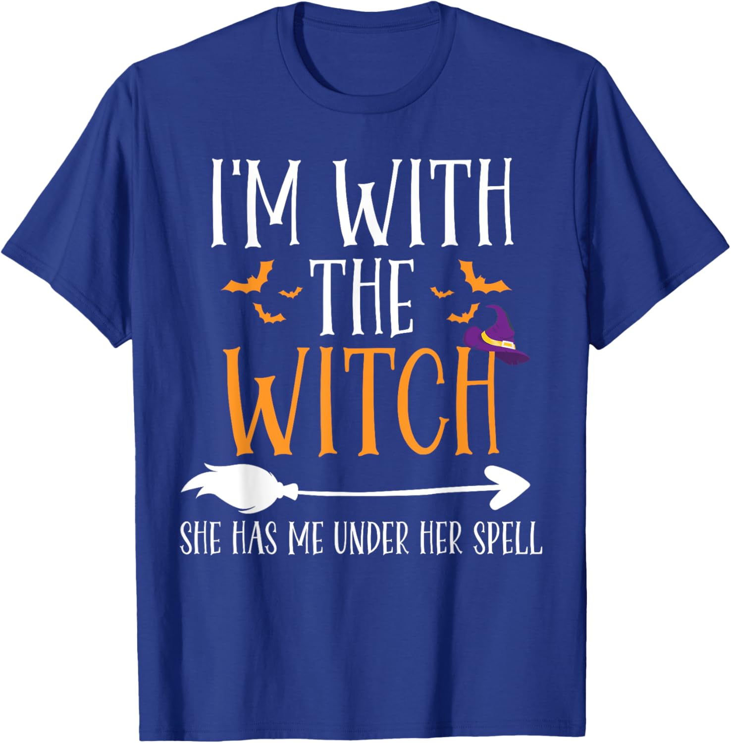 Funny I'm With The Witch Halloween Couples Costume T-Shirt for Fun Lovers - 4