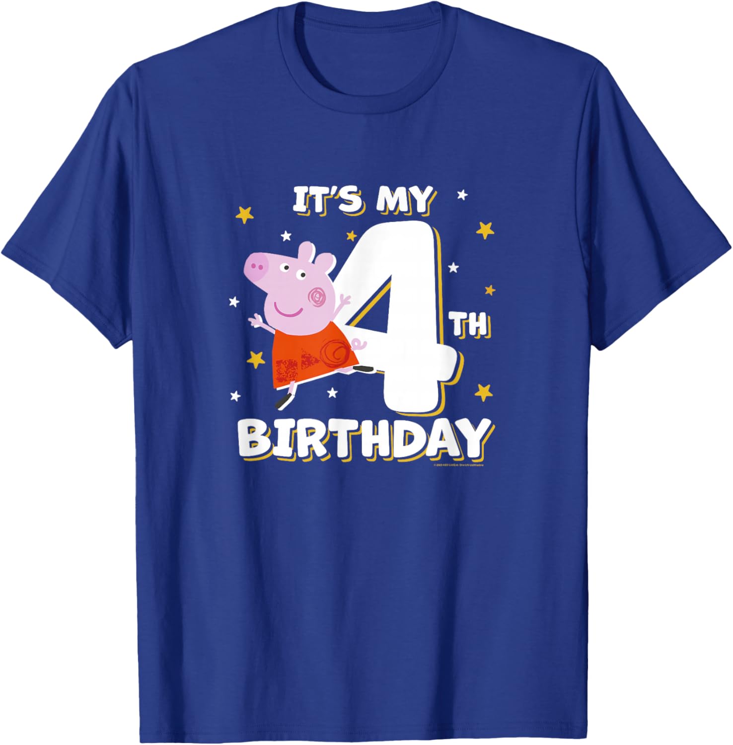 Peppa Pig 4th Birthday Holiday Stars Celebration T-Shirt for Kids - 11