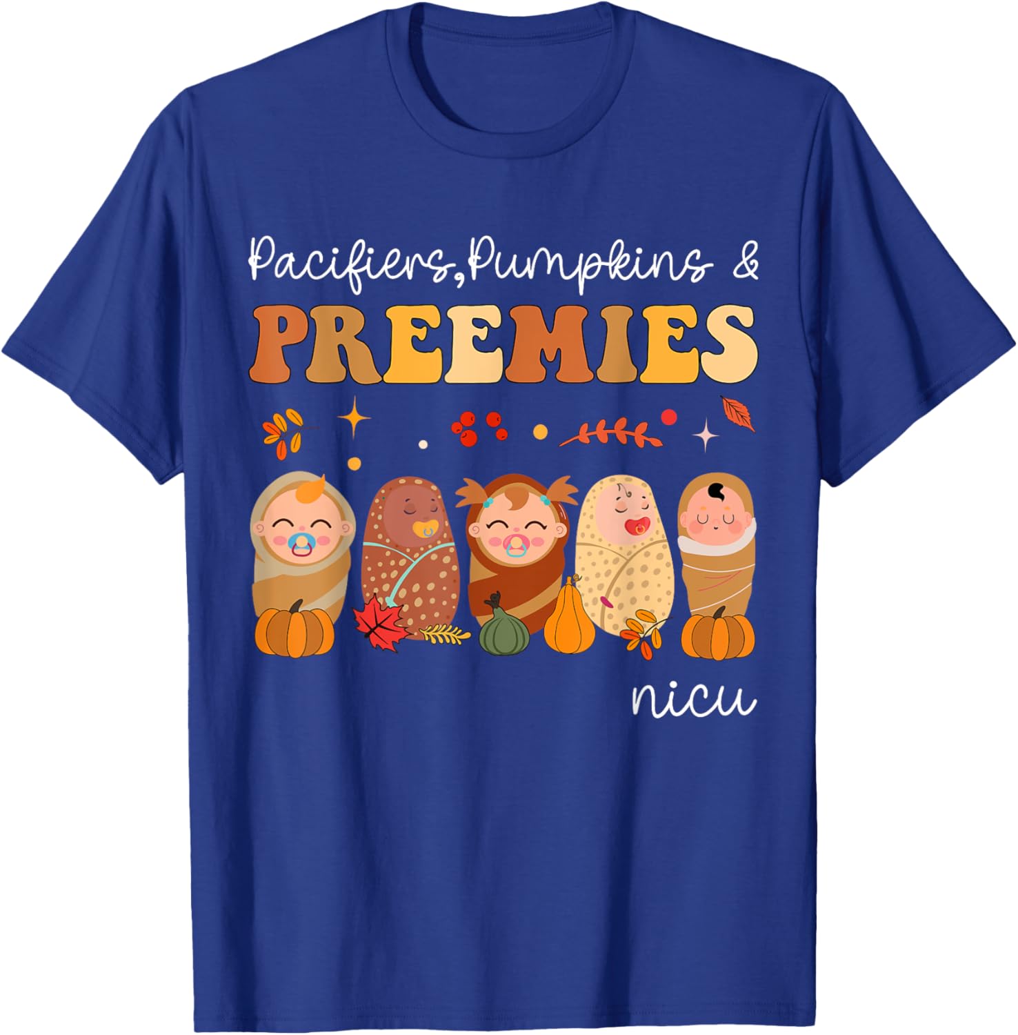 Cute Pumpkin Design NICU Nurse Halloween T-Shirt for Preemies and Caregivers - 14