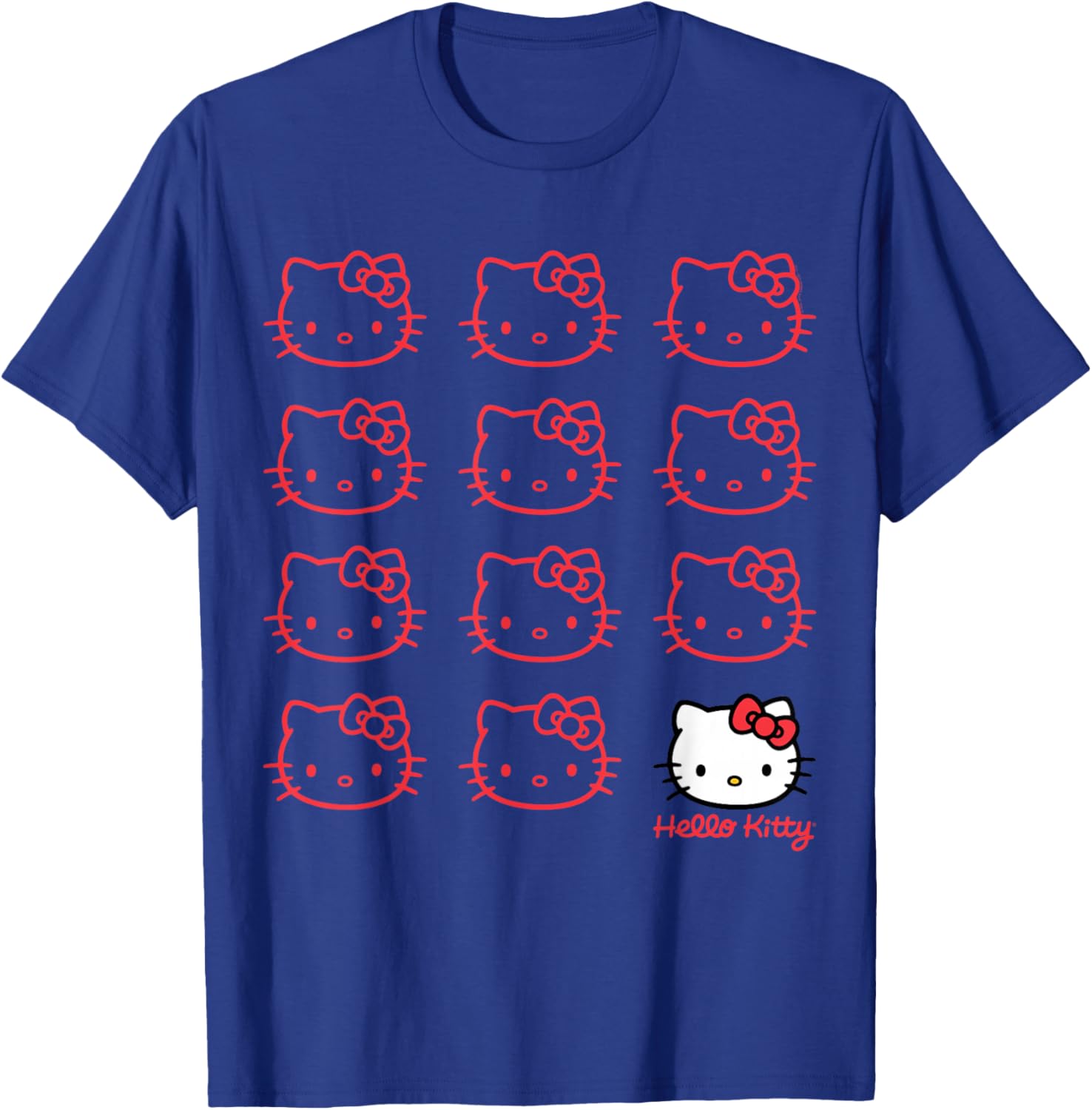 Hello Kitty Classic Fit Black T-Shirt for Adults - Cute Cotton Crew Neck - 2